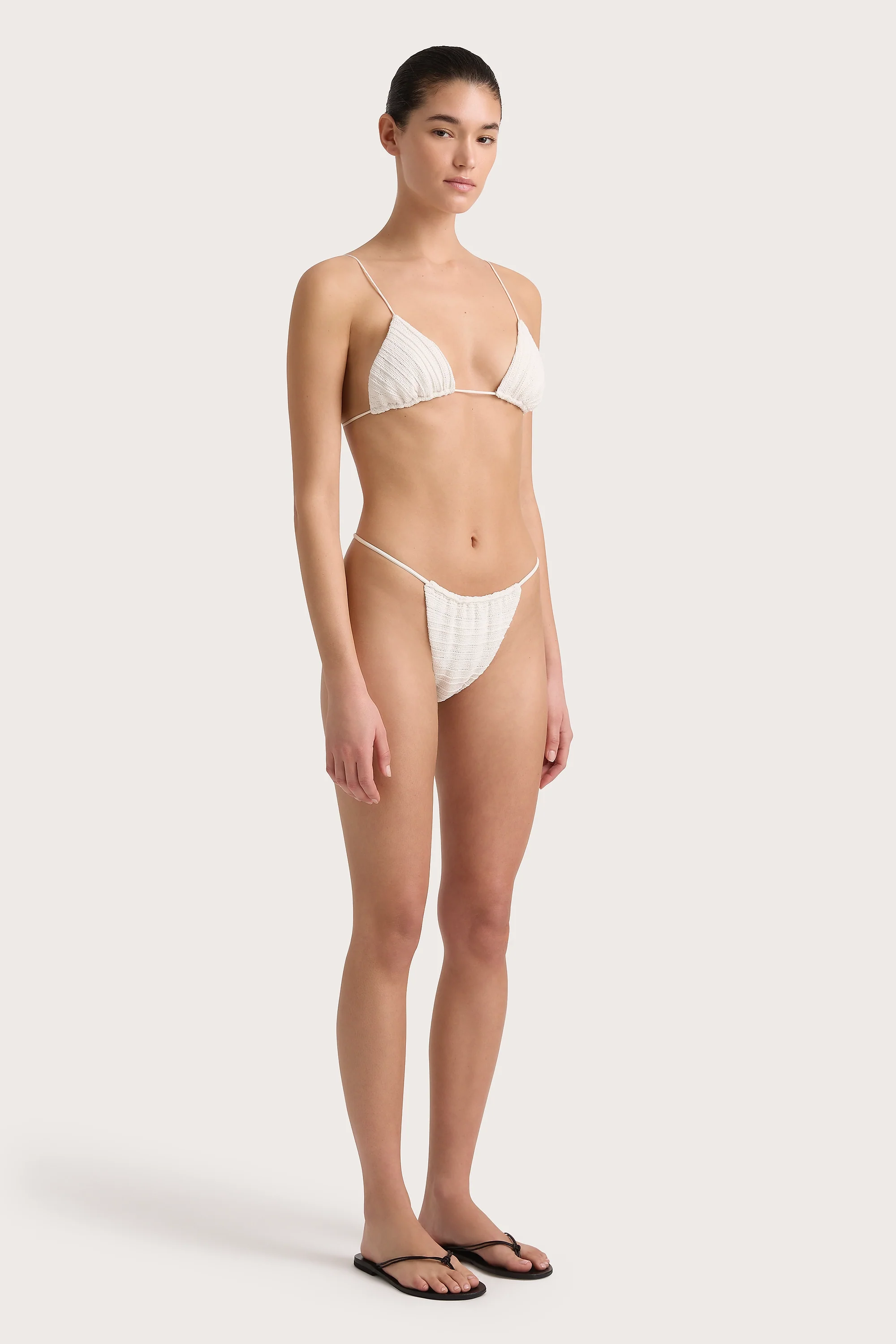 Gianni Crochet Bikini Top White