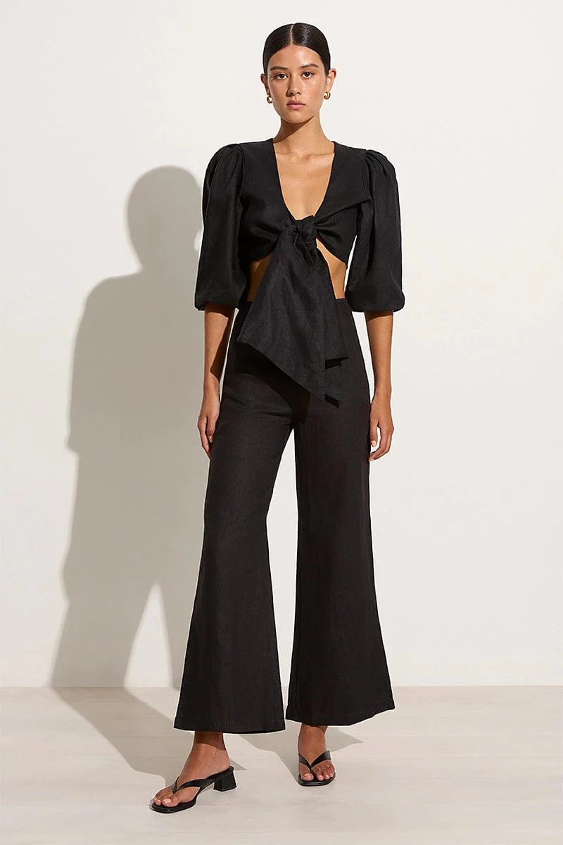 Ottavio Pants Plain Black - Final Sale