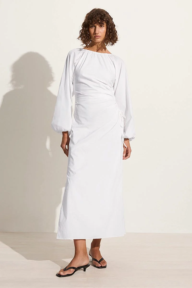 De Deus Midi Dress White - Final Sale