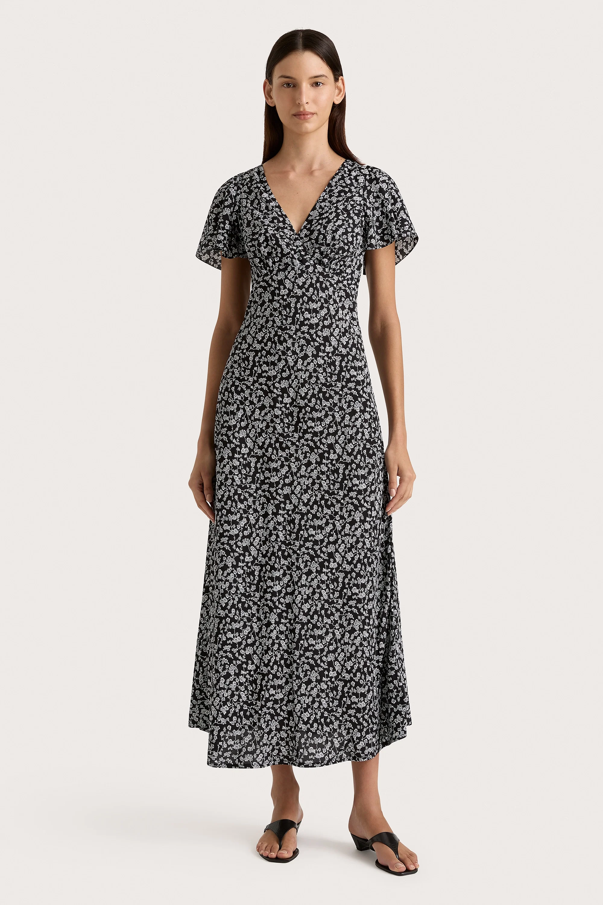 Boda Midi Dress Amaryllis Floral Black - Final Sale