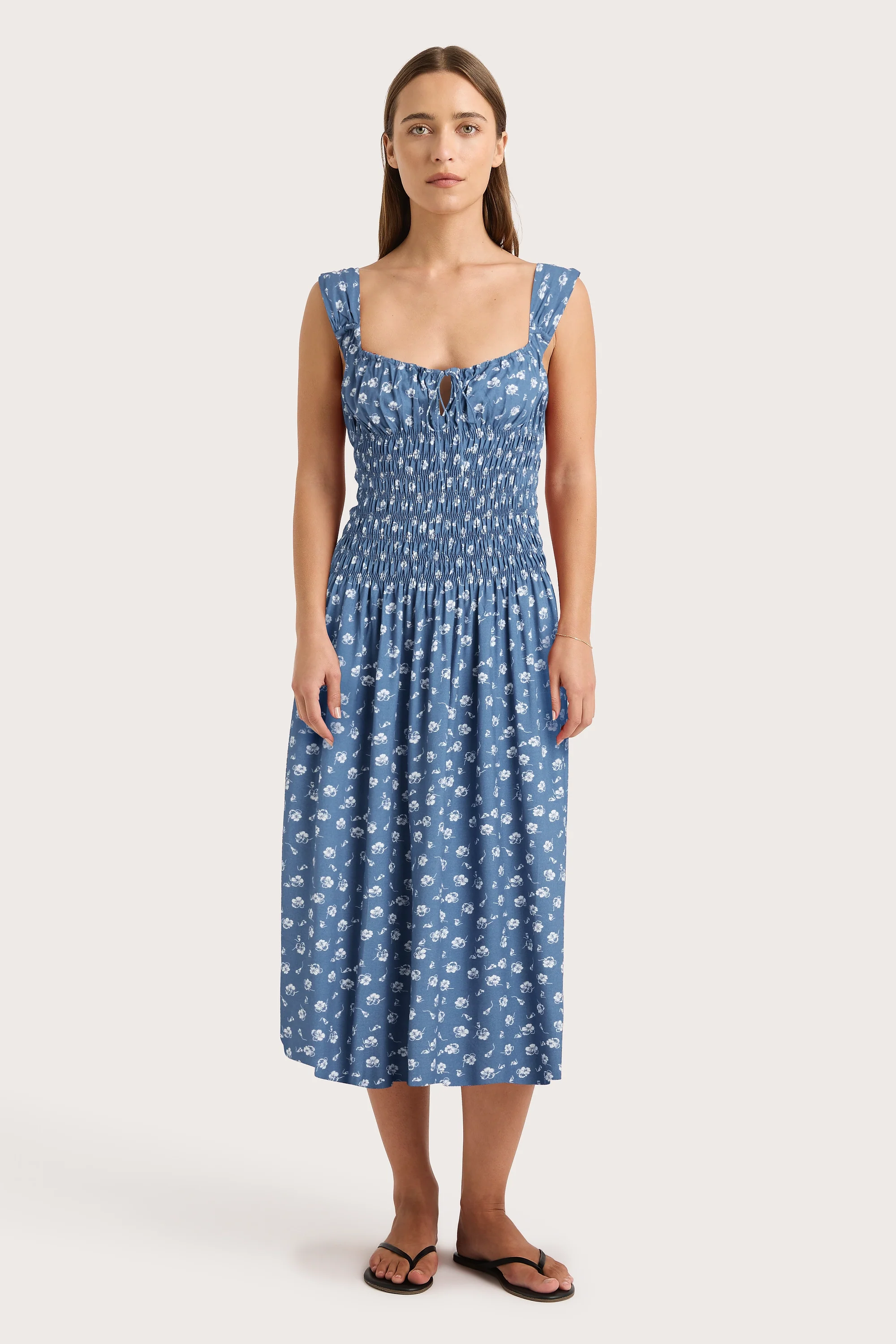 Yerres Midi Dress Floral Blue - Final Sale