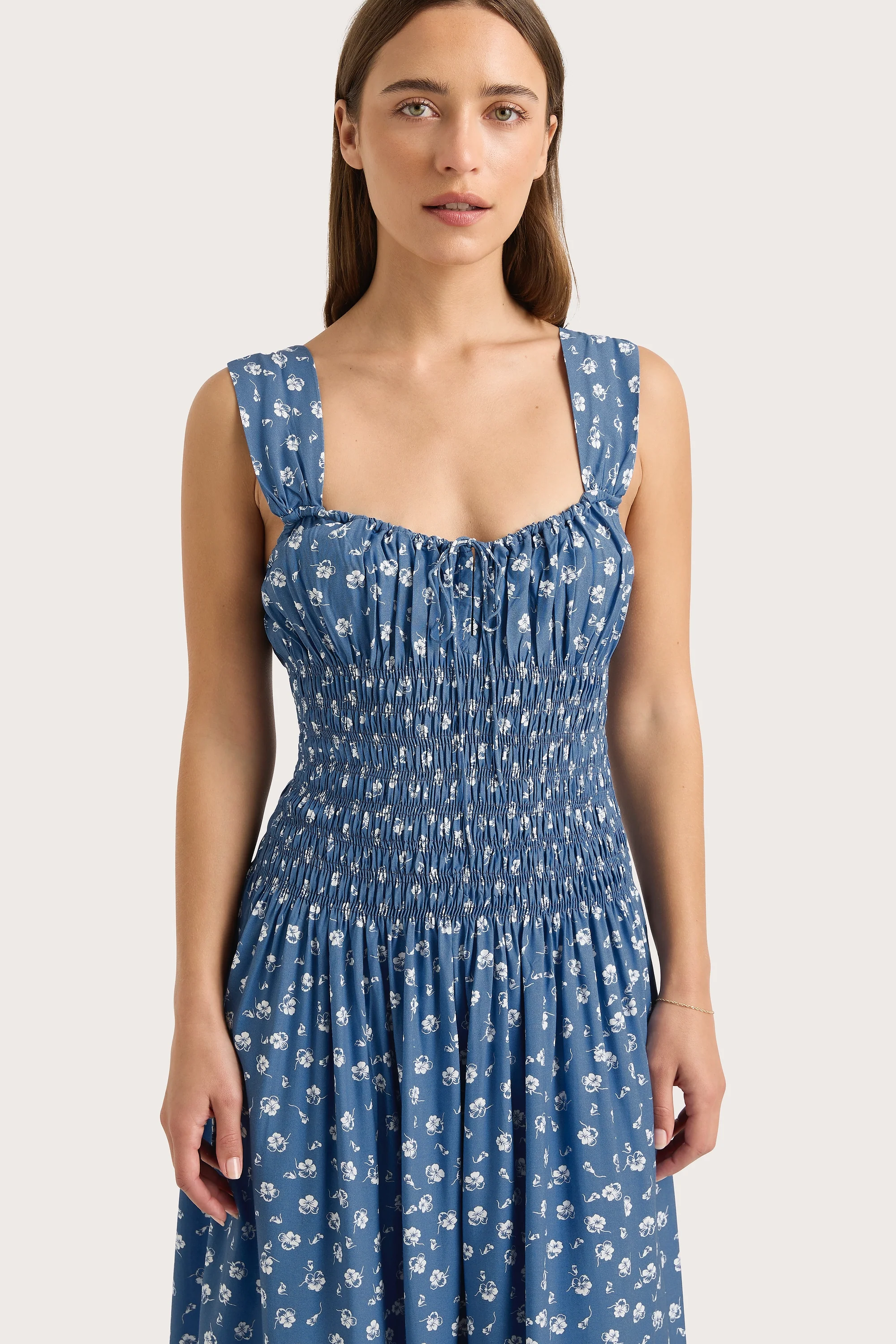 Yerres Midi Dress Floral Blue - Final Sale