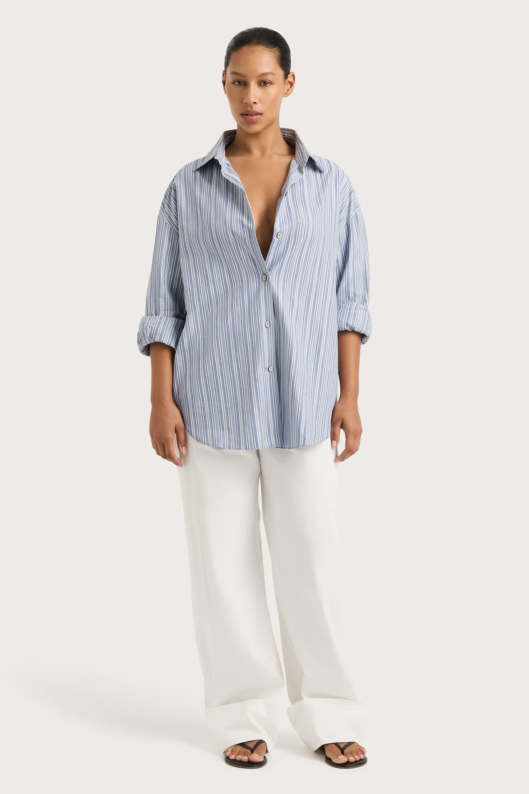 En Vau Shirt Blue Stripe - Final Sale