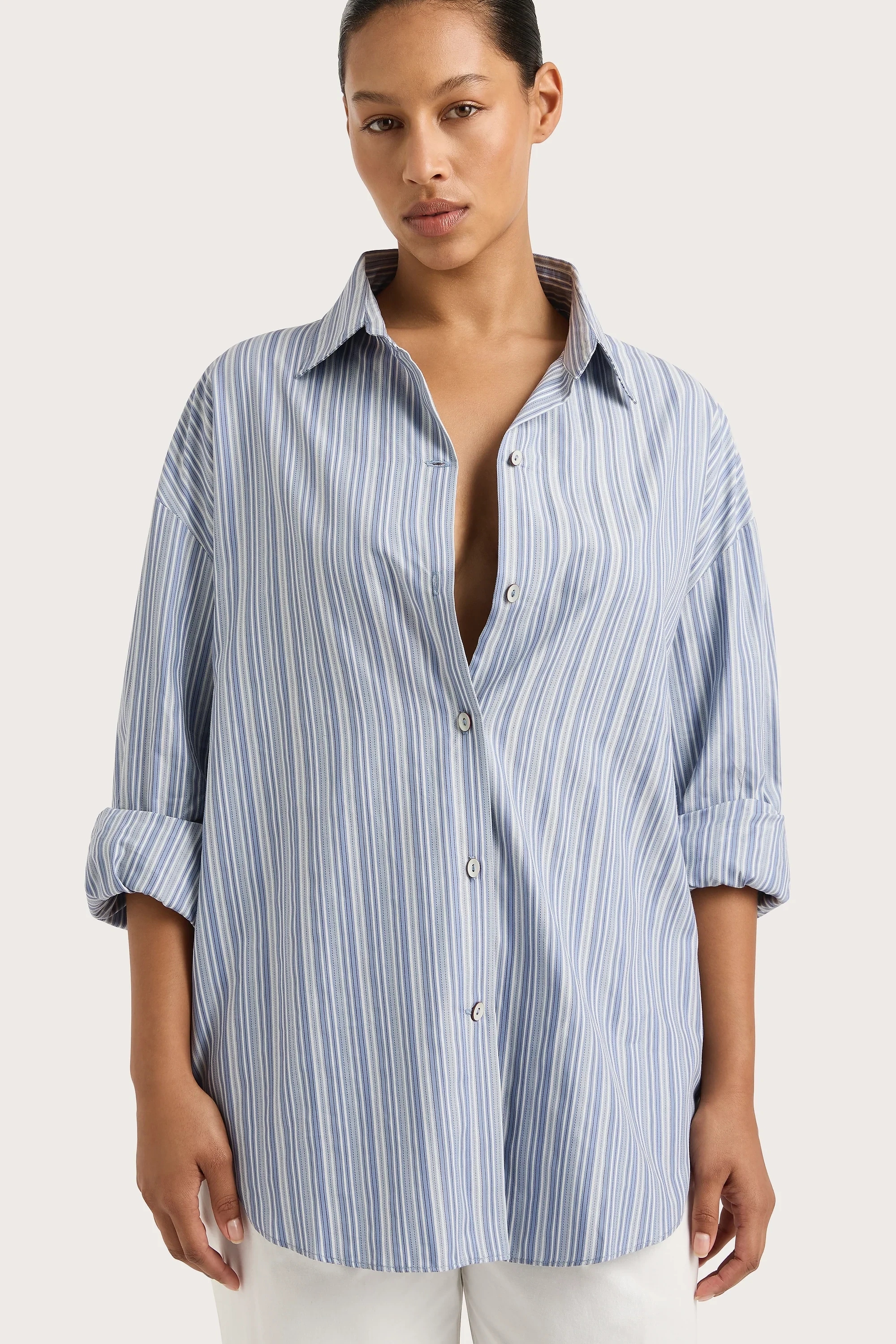 En Vau Shirt Blue Stripe - Final Sale