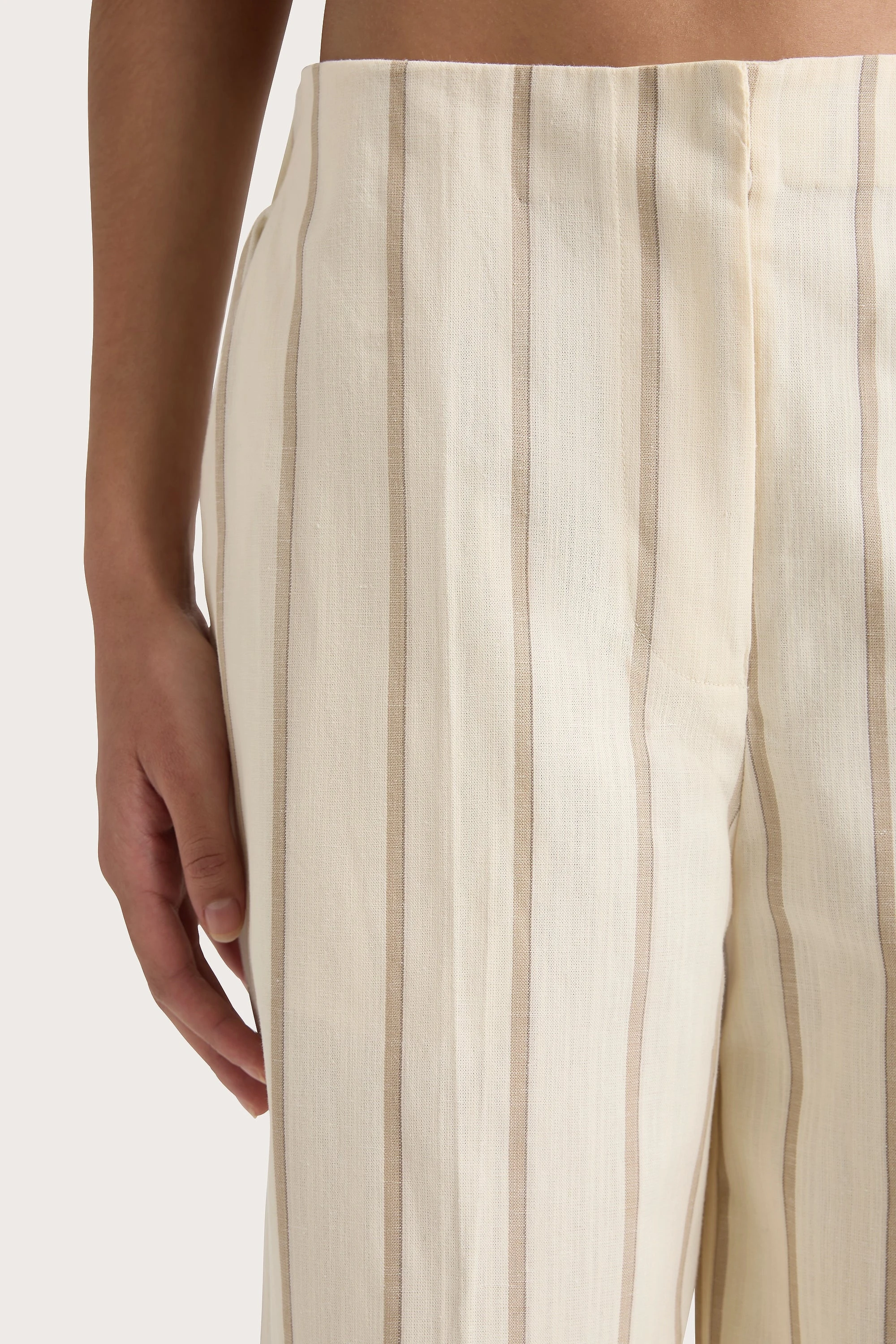 Maeve Stripe Trouser Shadow Stripe Butter - Final Sale