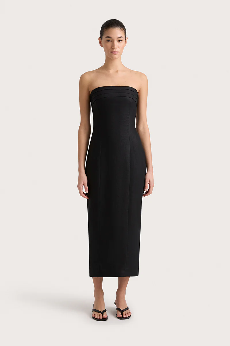 Fleuri Midi Dress Black - Final Sale
