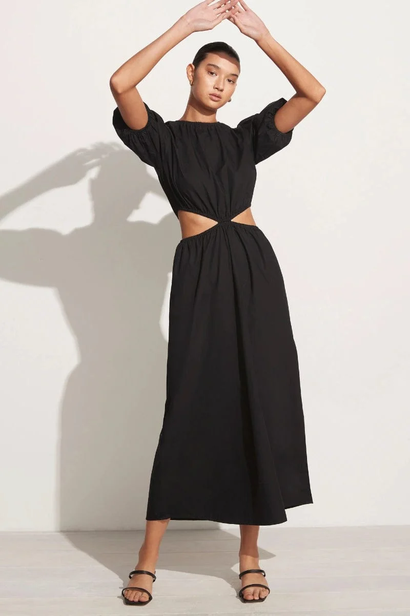 Alessandria Midi Dress Plain Black - Final Sale