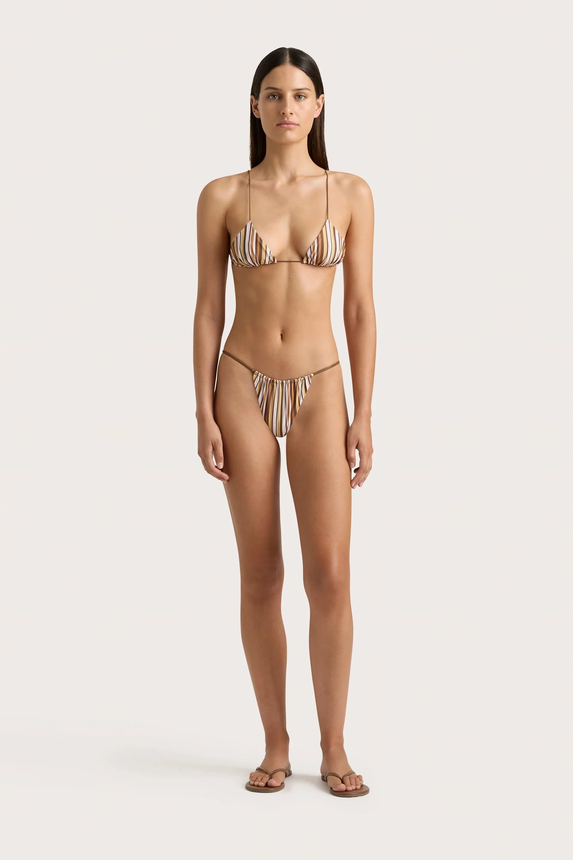 Elea Bikini Bottom Terracotta Stripe - Final Sale