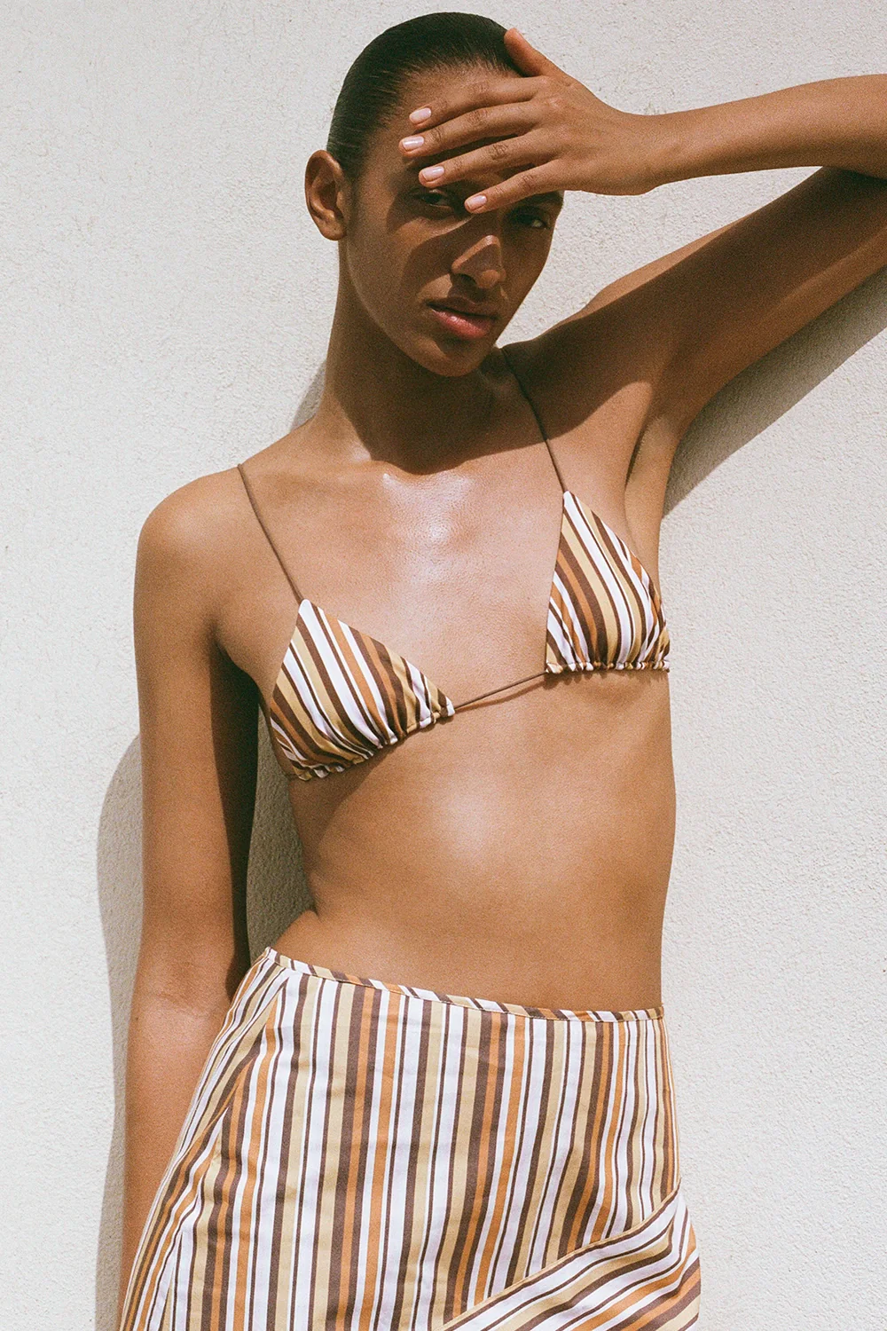 Elea Bikini Top Terracotta Stripe - Final Sale