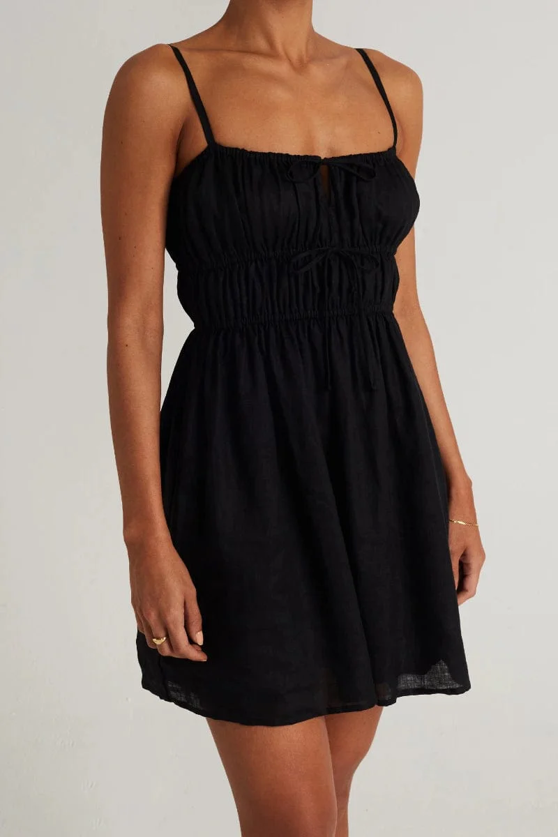 Shivka Mini Dress Plain Black - Final Sale