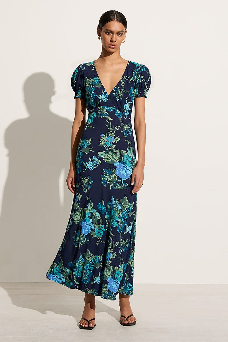 Reis Maxi Dress Escala Floral Navy - Final Sale