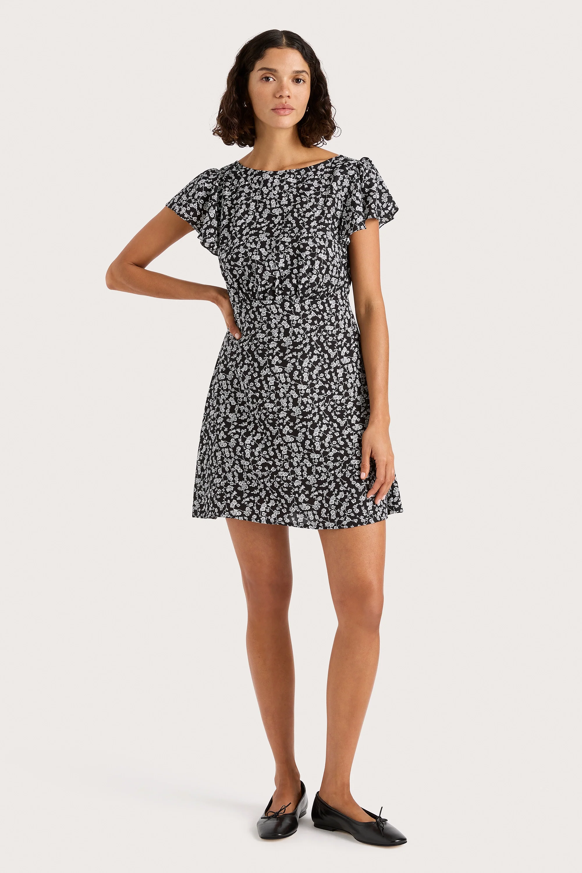 Valras Mini Dress Amaryllis Floral Black - Final Sale