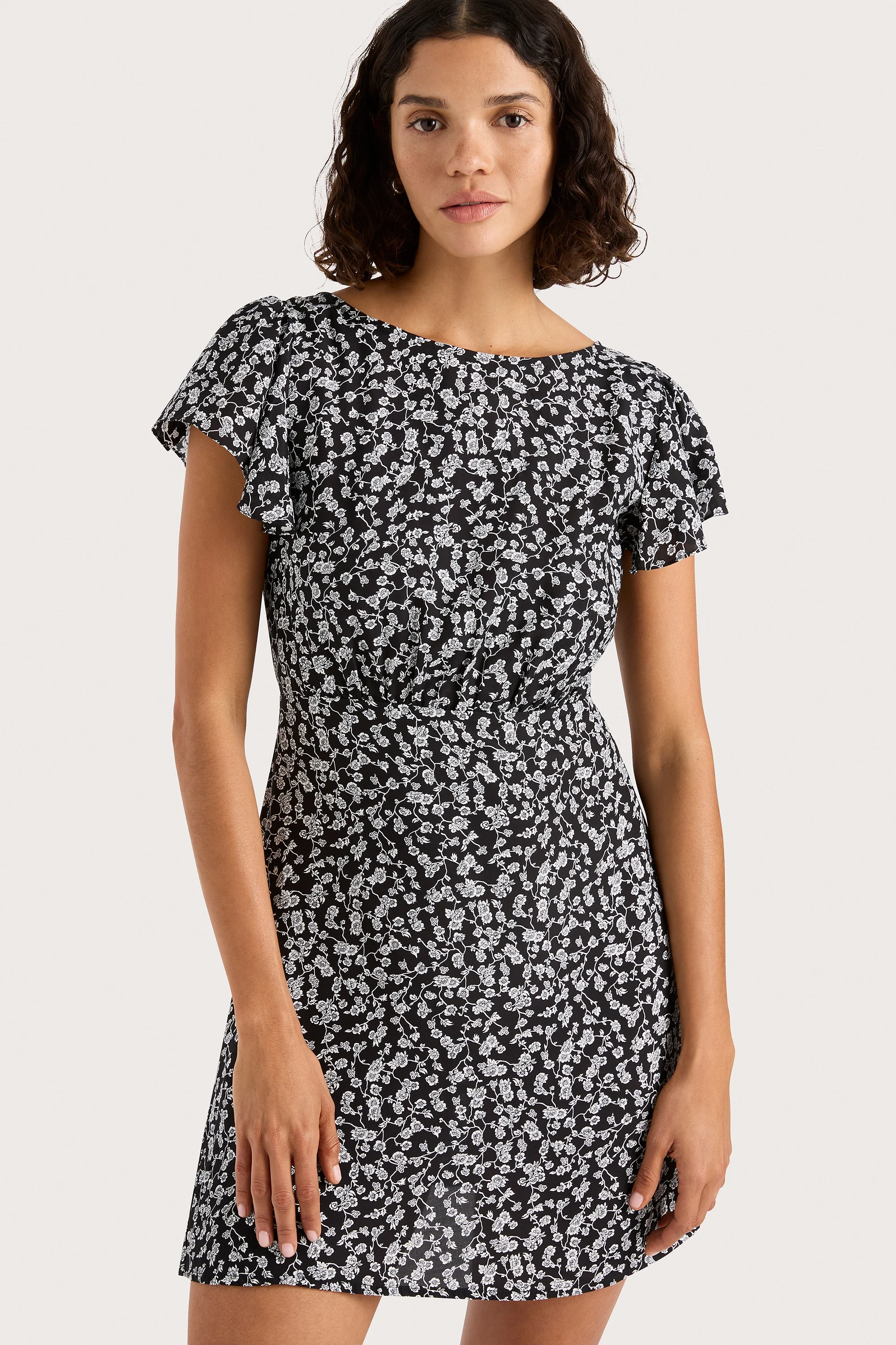 Valras Mini Dress Amaryllis Floral Black - Final Sale