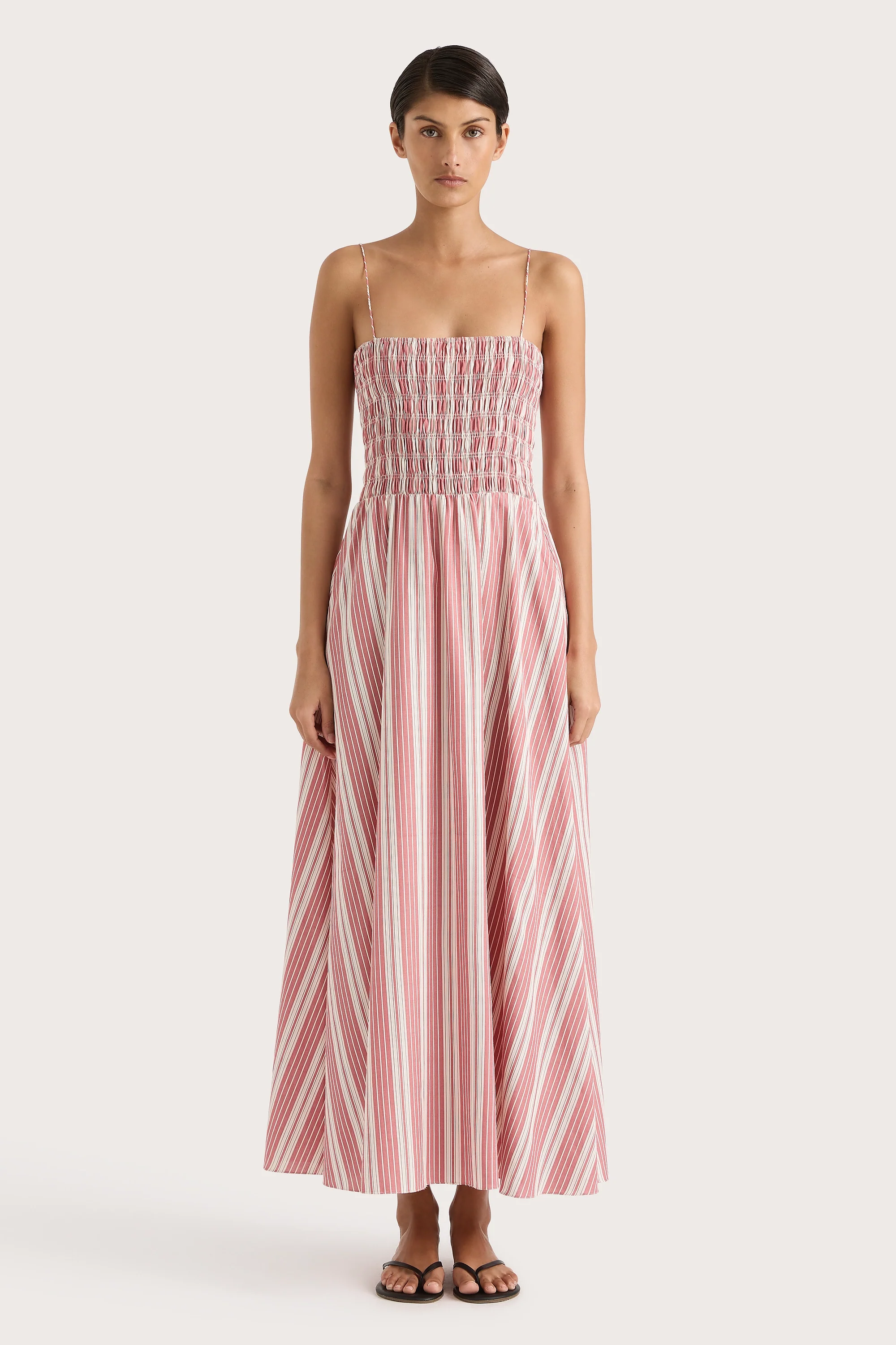 Lida Maxi Dress Cherry Stripe