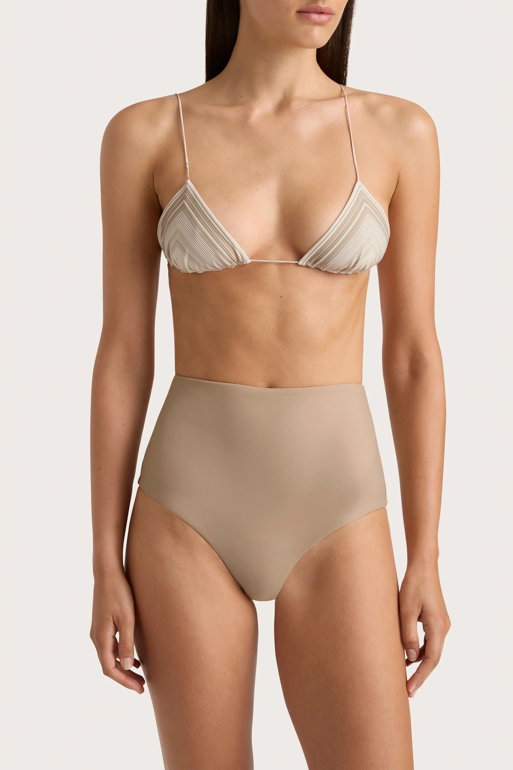 Elea Bikini Top Futura Stripe Taupe - Final Sale