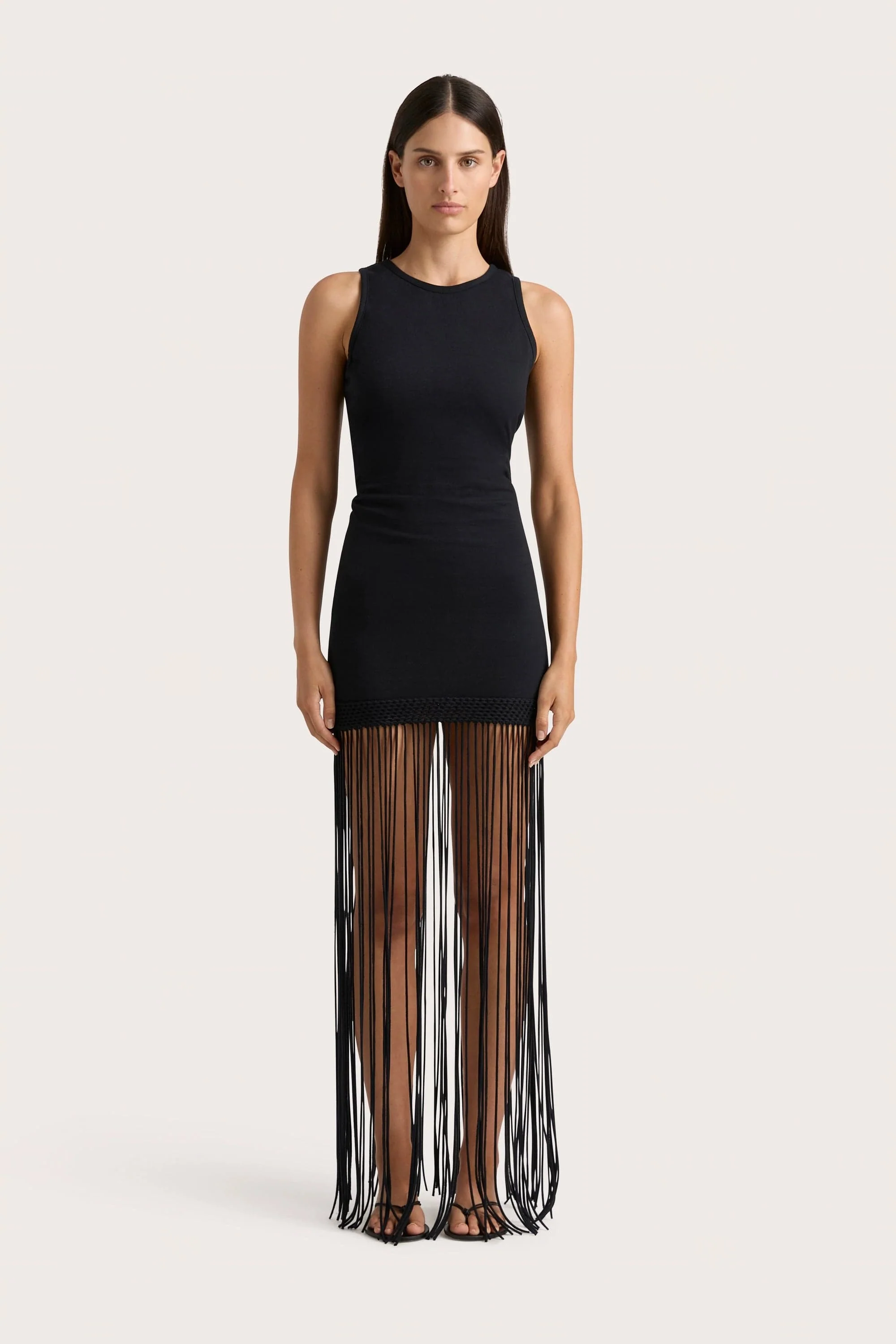 Maceio Fringed Dress Black - Final Sale