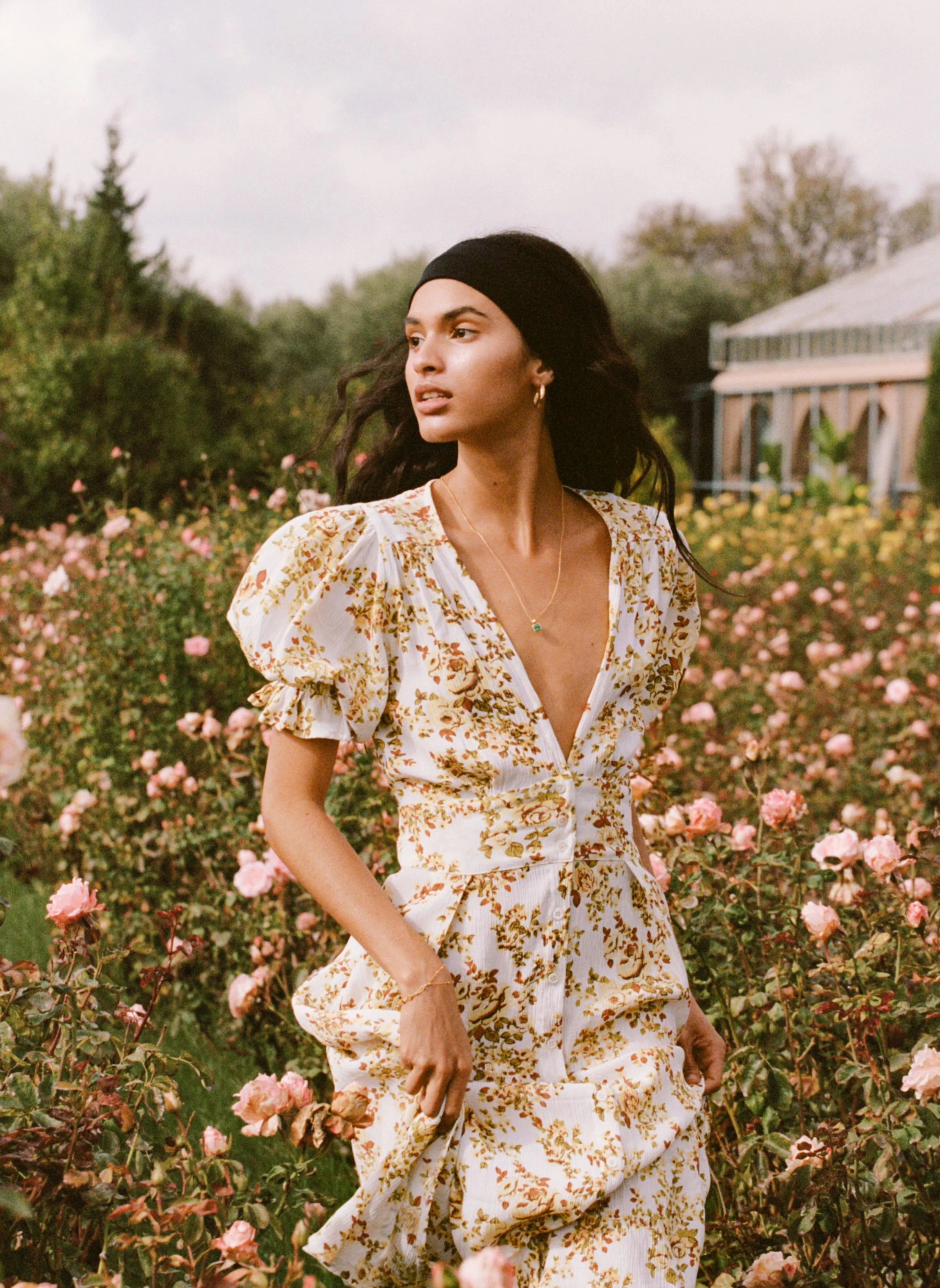 Goldie Floral Off White Rafa Midi Dress  - Final Sale