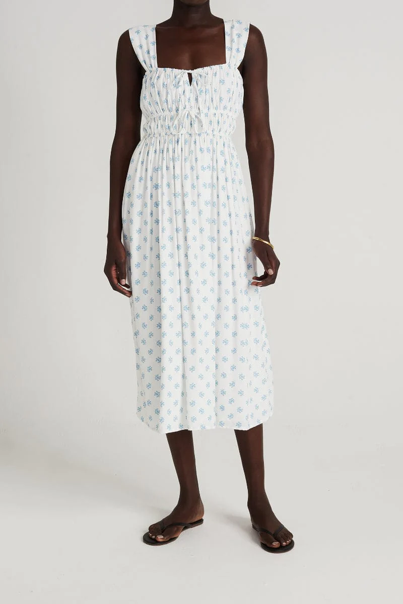 Ramonet Midi Dress Cairo Floral Print Blue - Final Sale