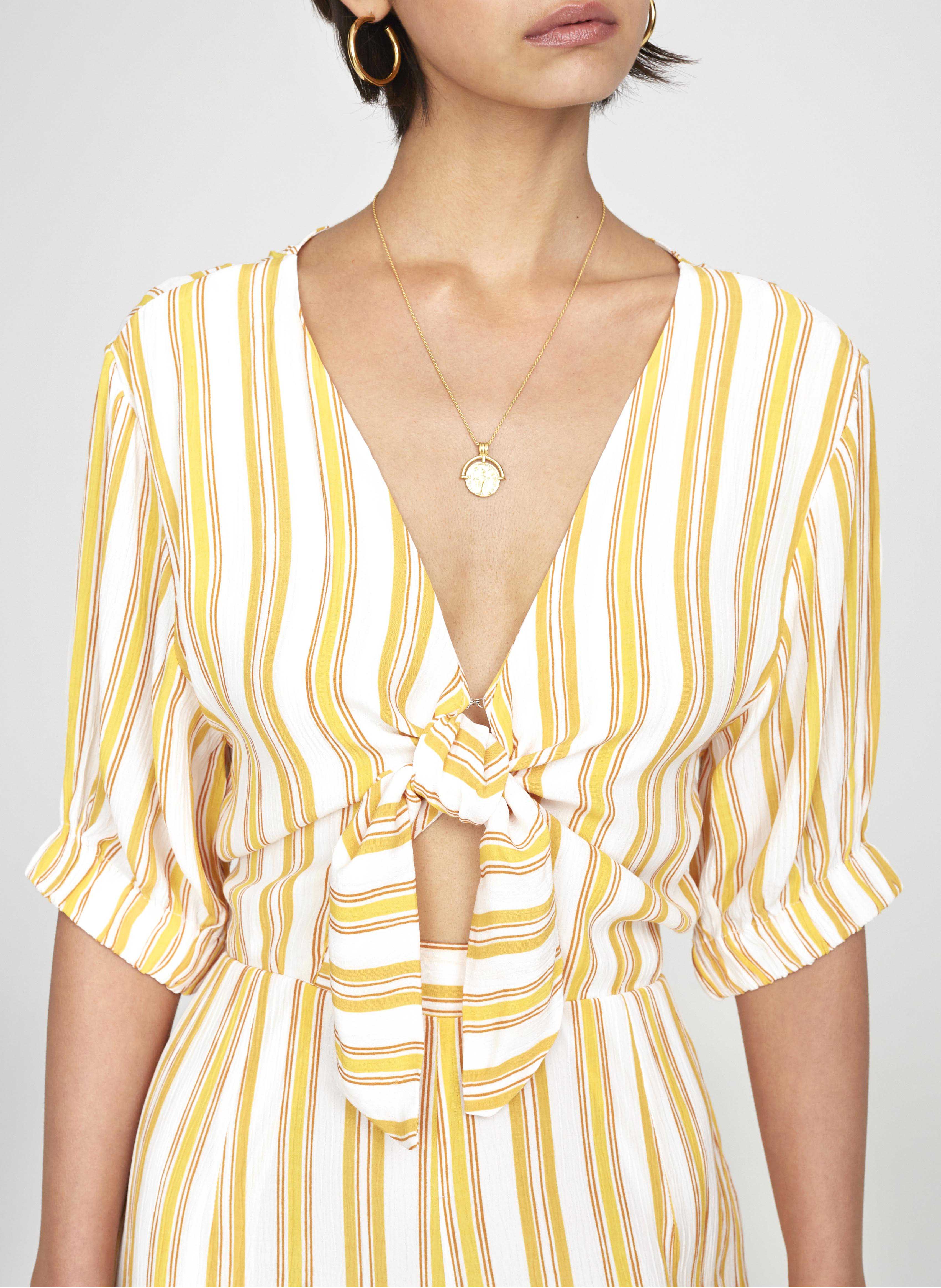 Azure Stripe Print Sun Matese Jumpsuit  - Final Sale