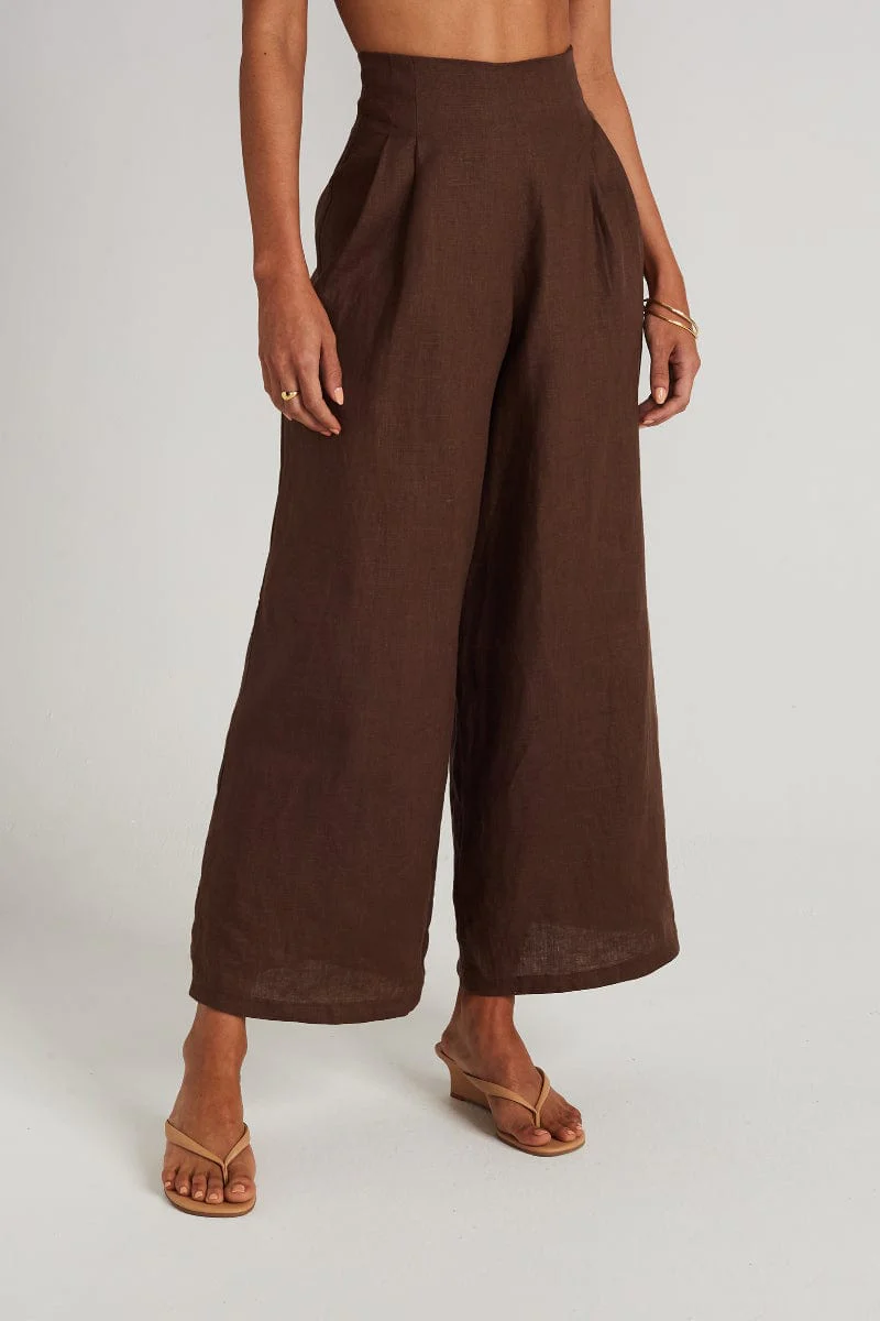 Malta Pants Plain Chocolate - Final Sale