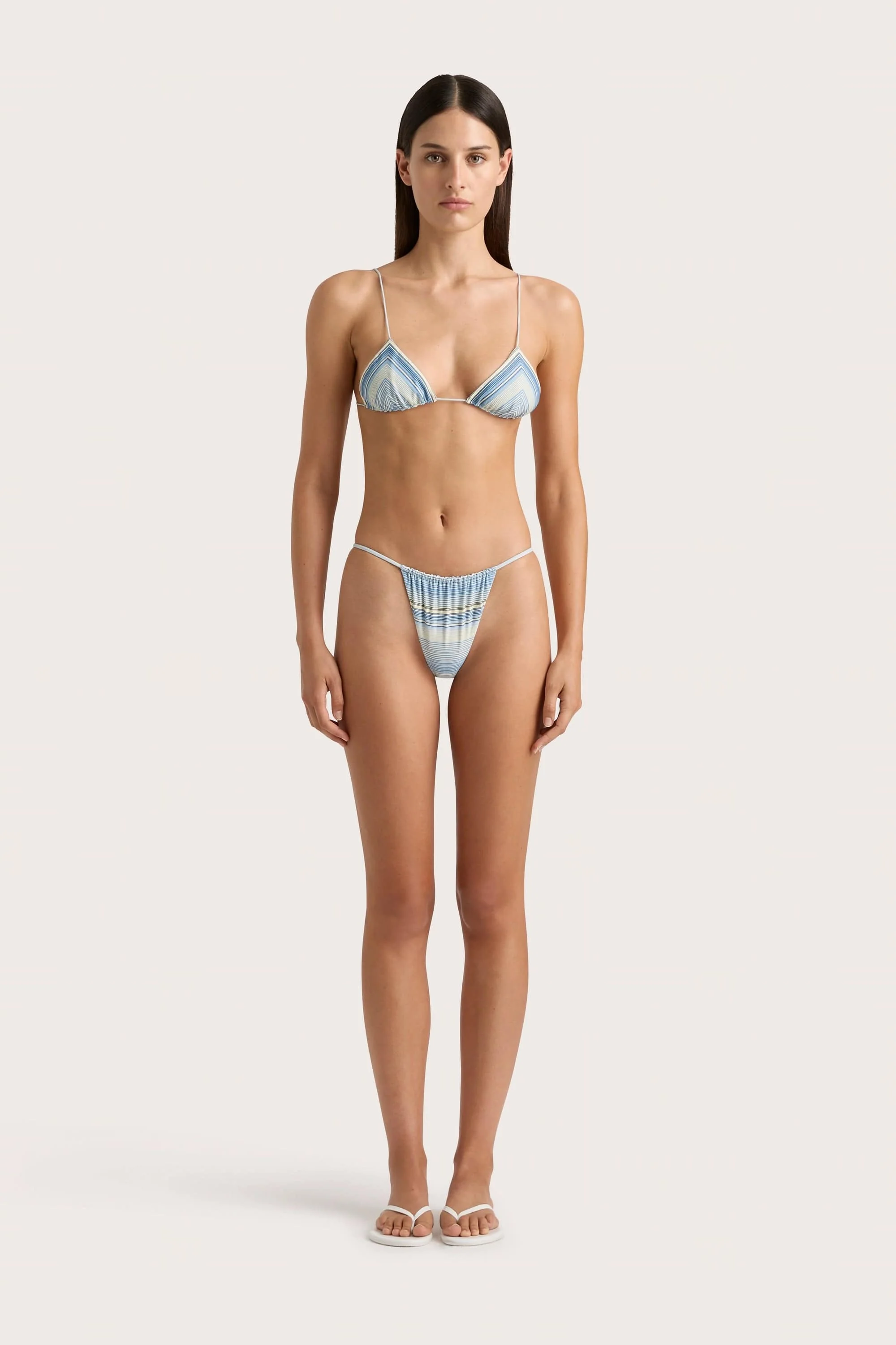 Elea Bikini Top Futura Stripe Sky Blue - Final Sale