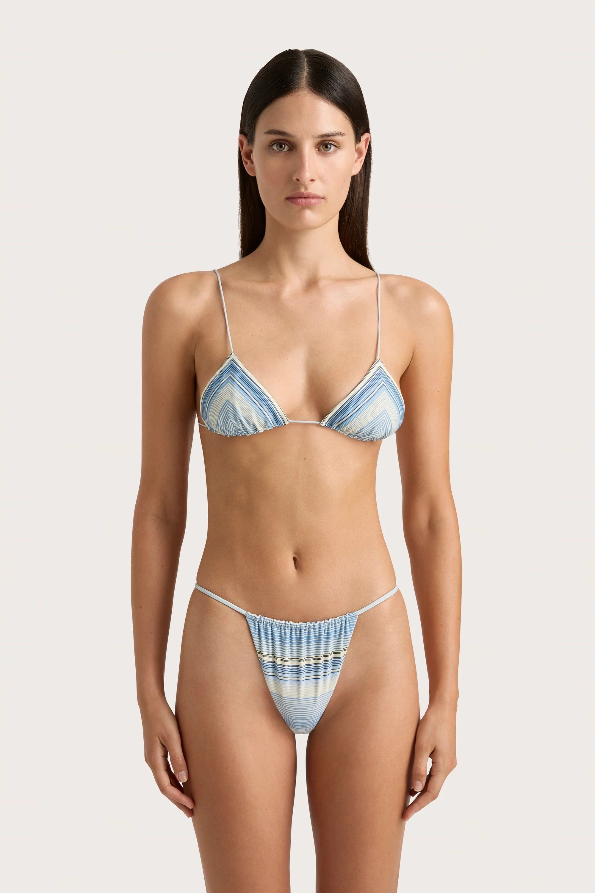 Elea Bikini Top Futura Stripe Sky Blue - Final Sale