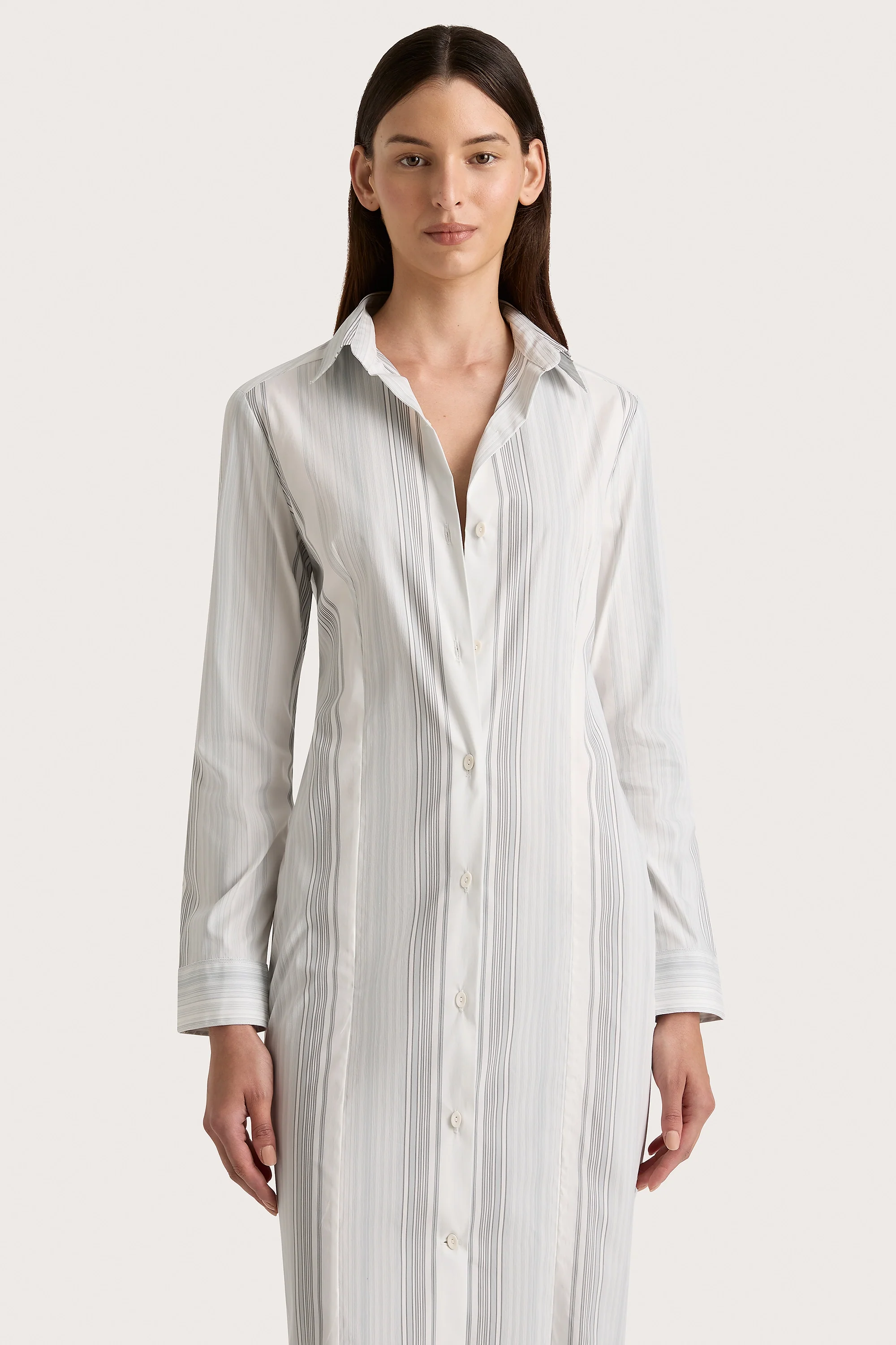 En Vau Shirt Dress Striped Soft Blue - Final Sale