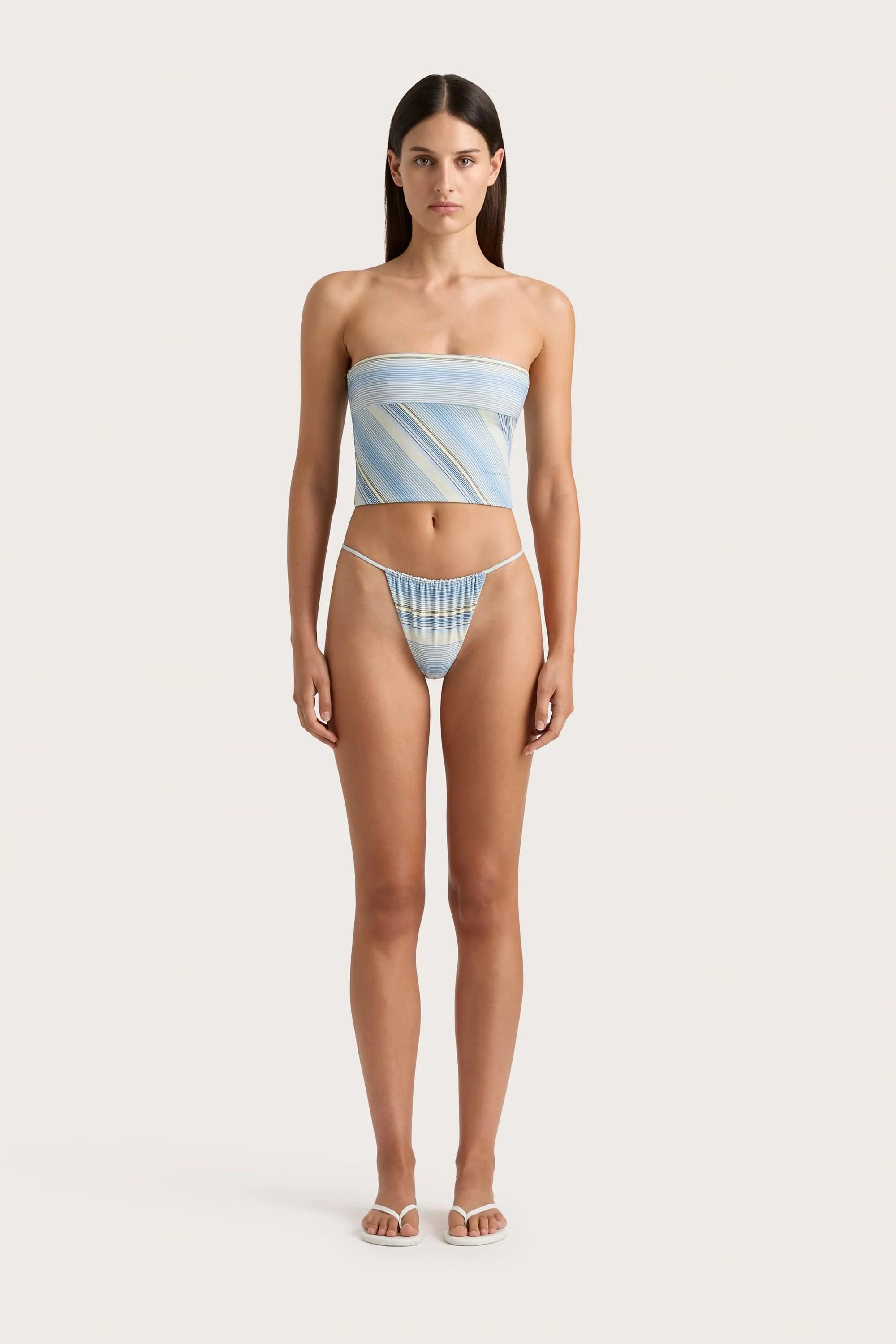 Jean Swim Top Futura Stripe Sky Blue - Final Sale