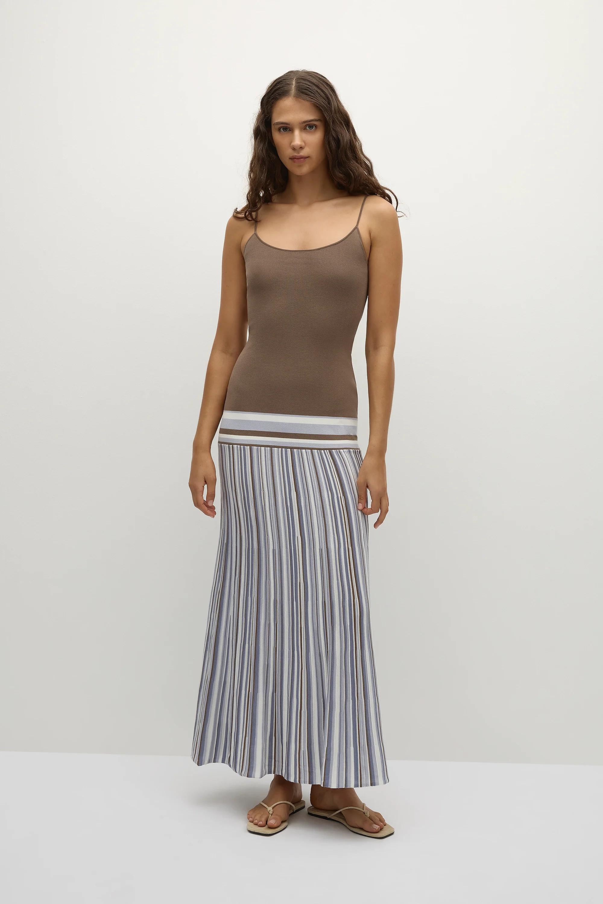 Citara Maxi Dress Pale Blue Stripe