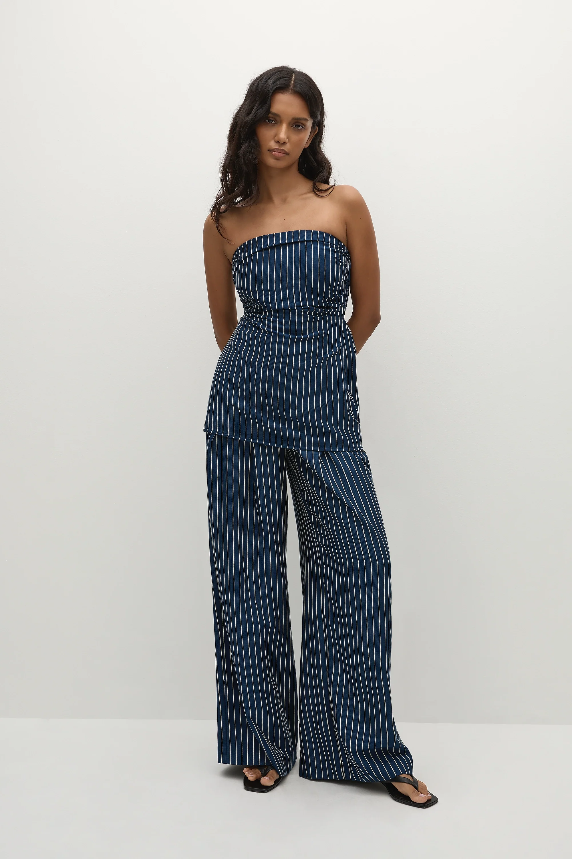 Britta Top Chevron Stripe Vintage Navy