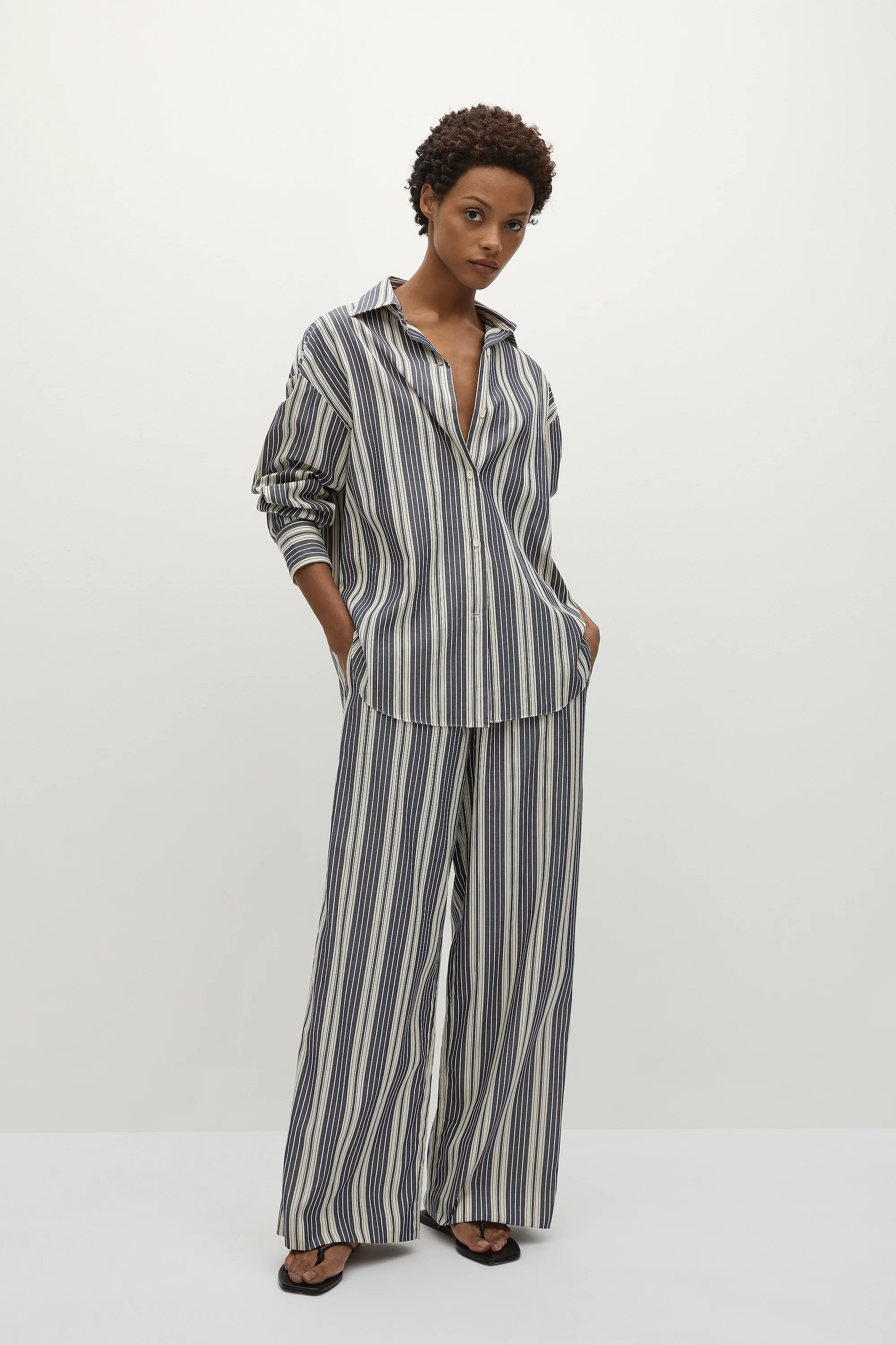 Capri Shirt Antique Navy Stripe