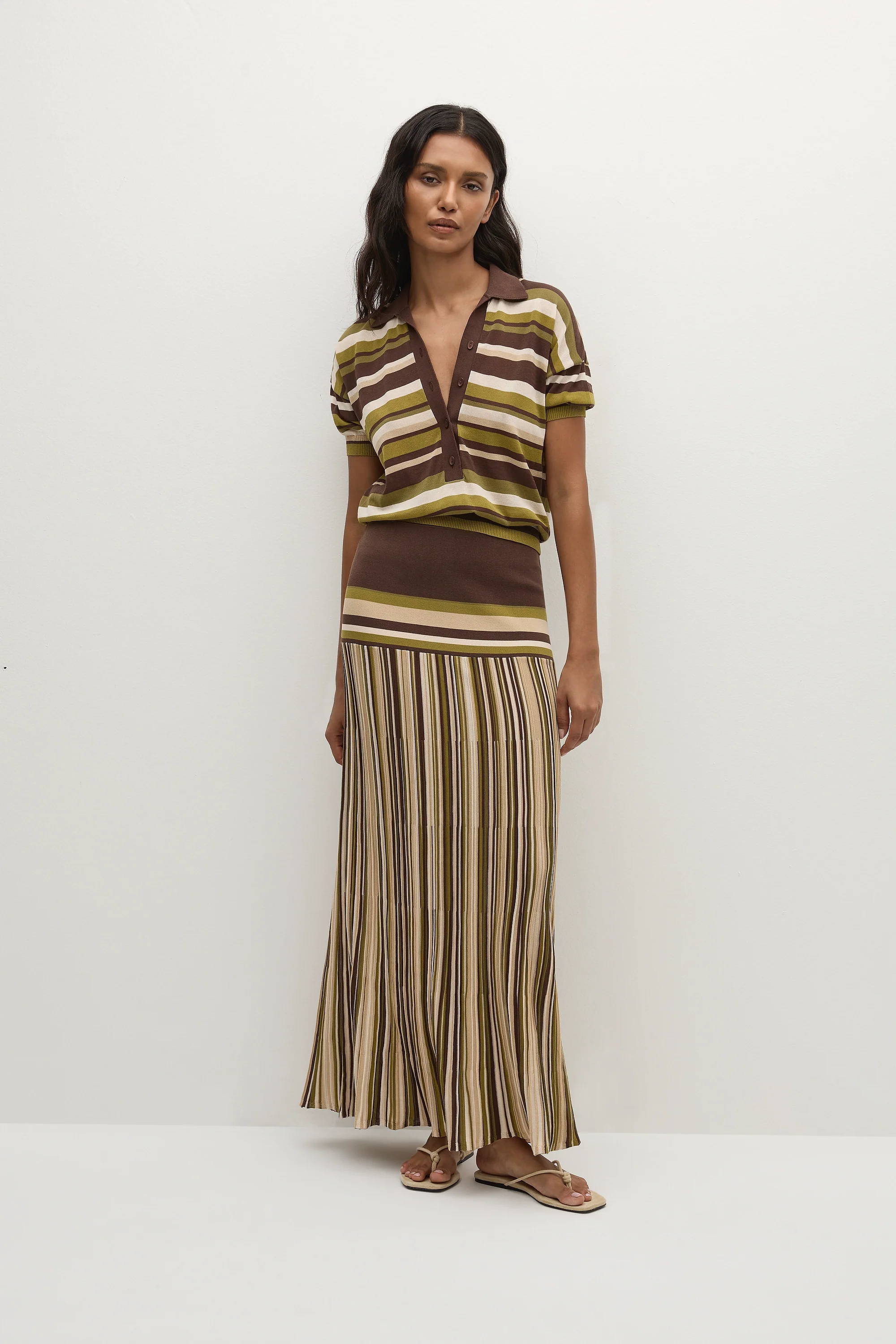 Citara Skirt Espresso Pine Stripe