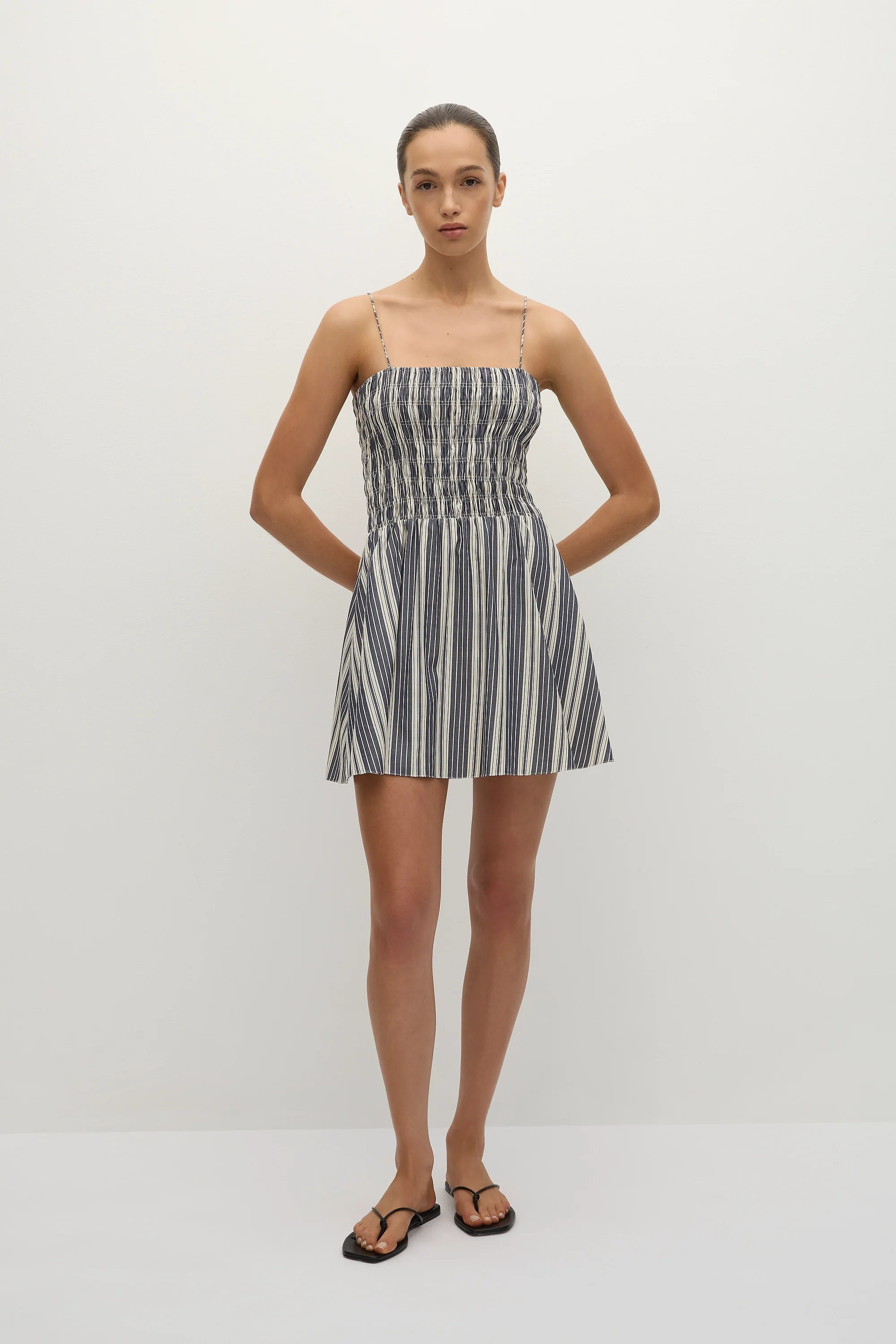 Corah Mini Dress Antique Navy Stripe