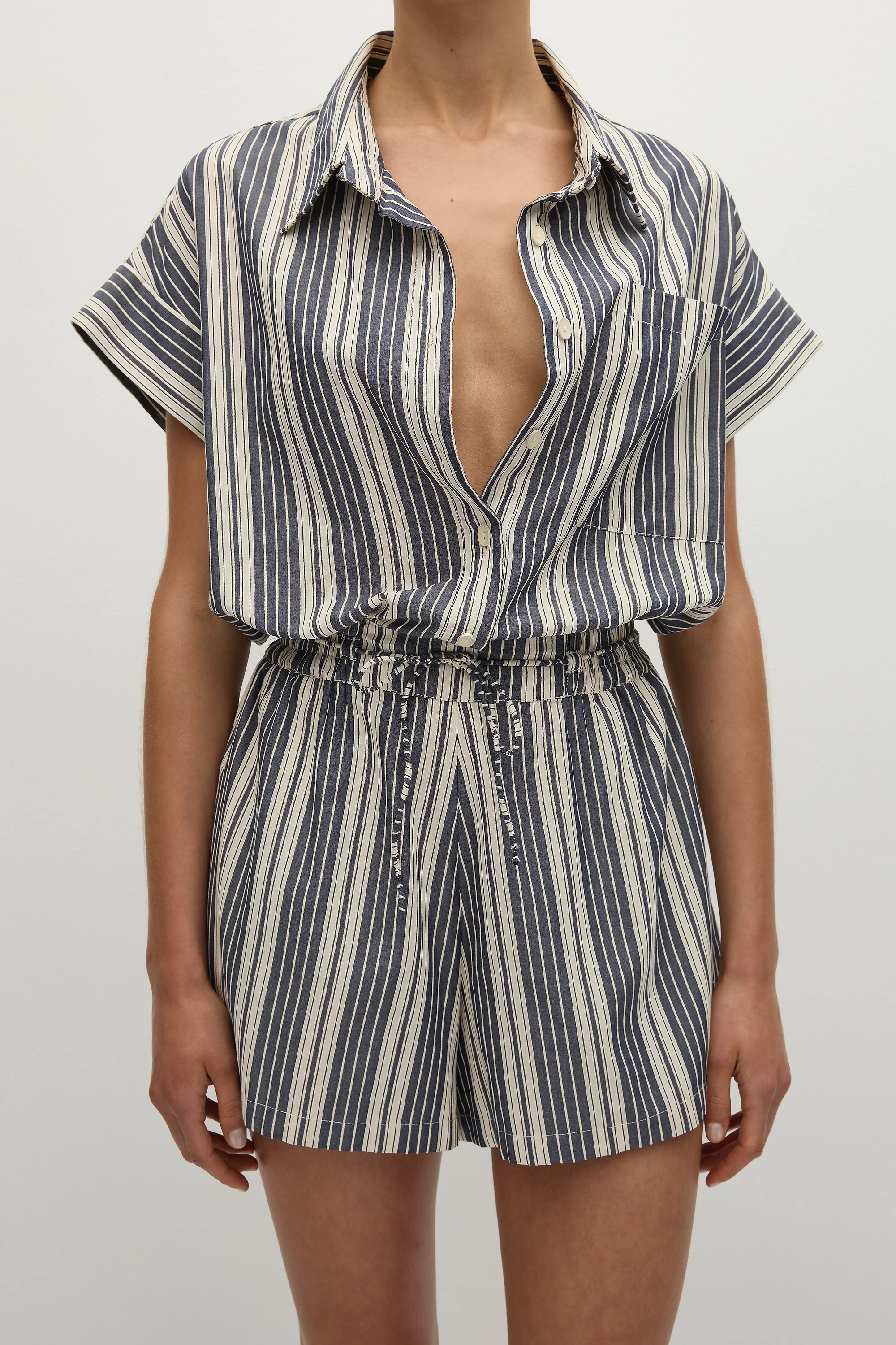 Cyrene Playsuit Antique Navy Stripe