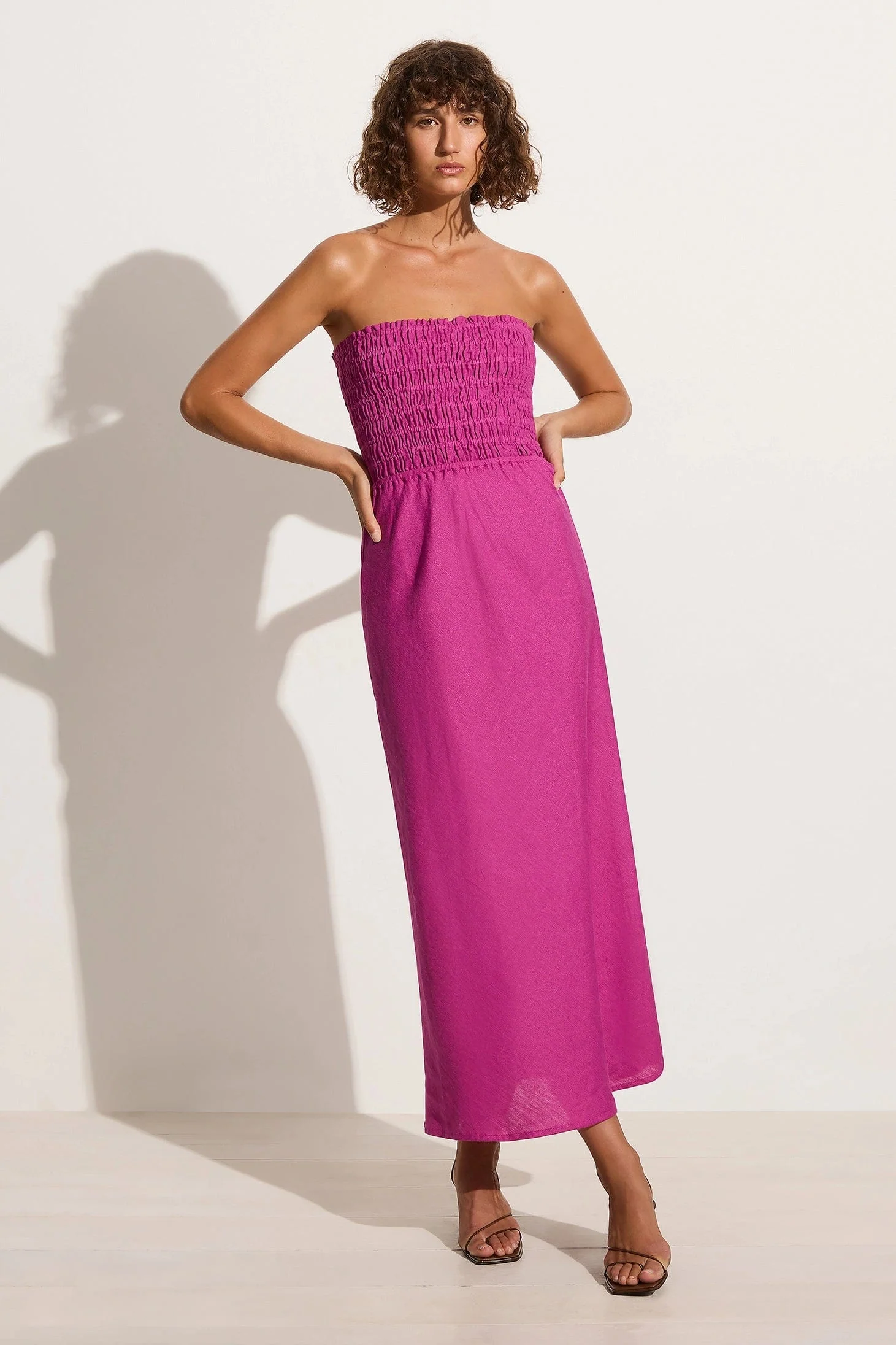 Do Dora Midi Dress Magenta - Final Sale
