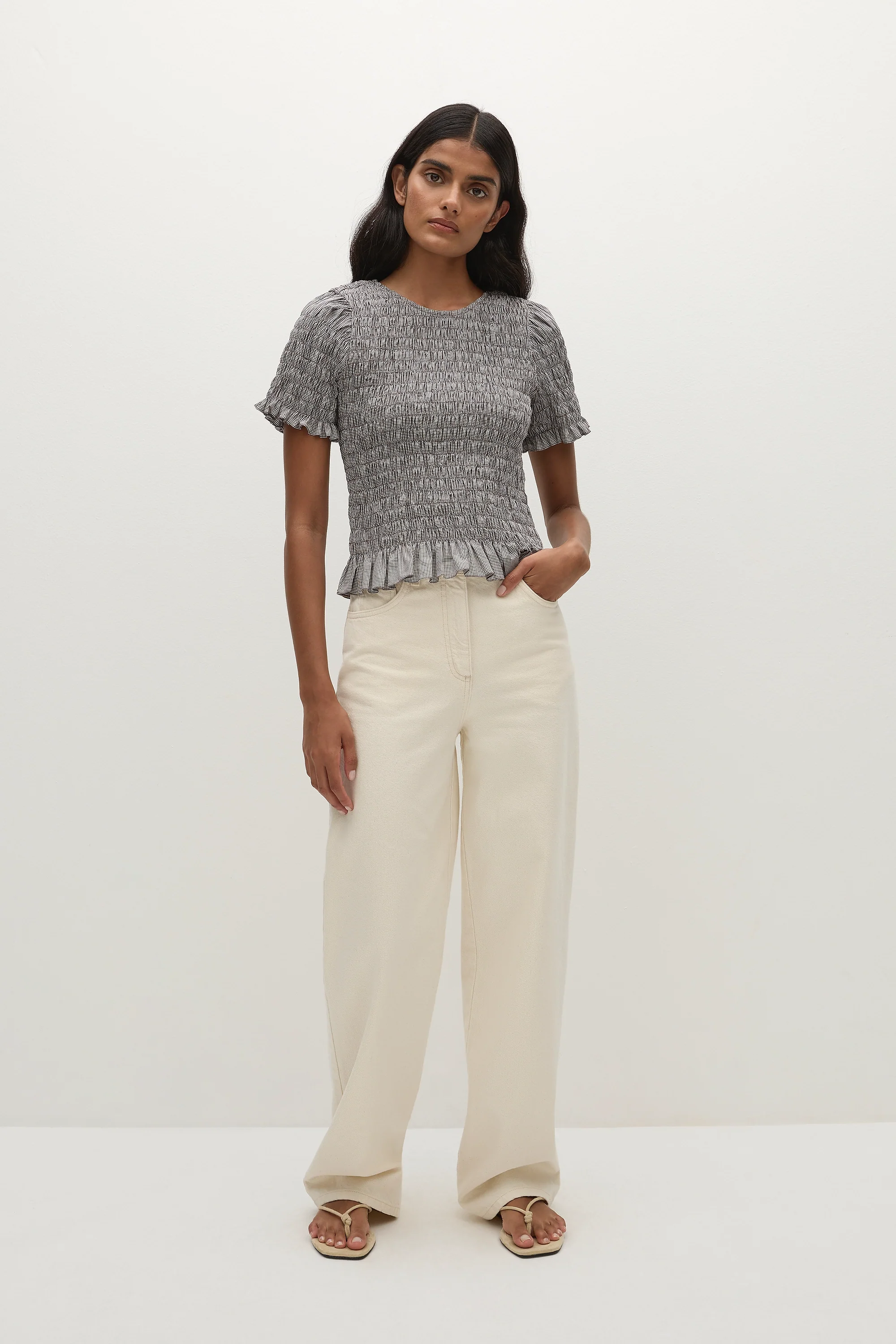Edda Top Hanne Gingham Espresso
