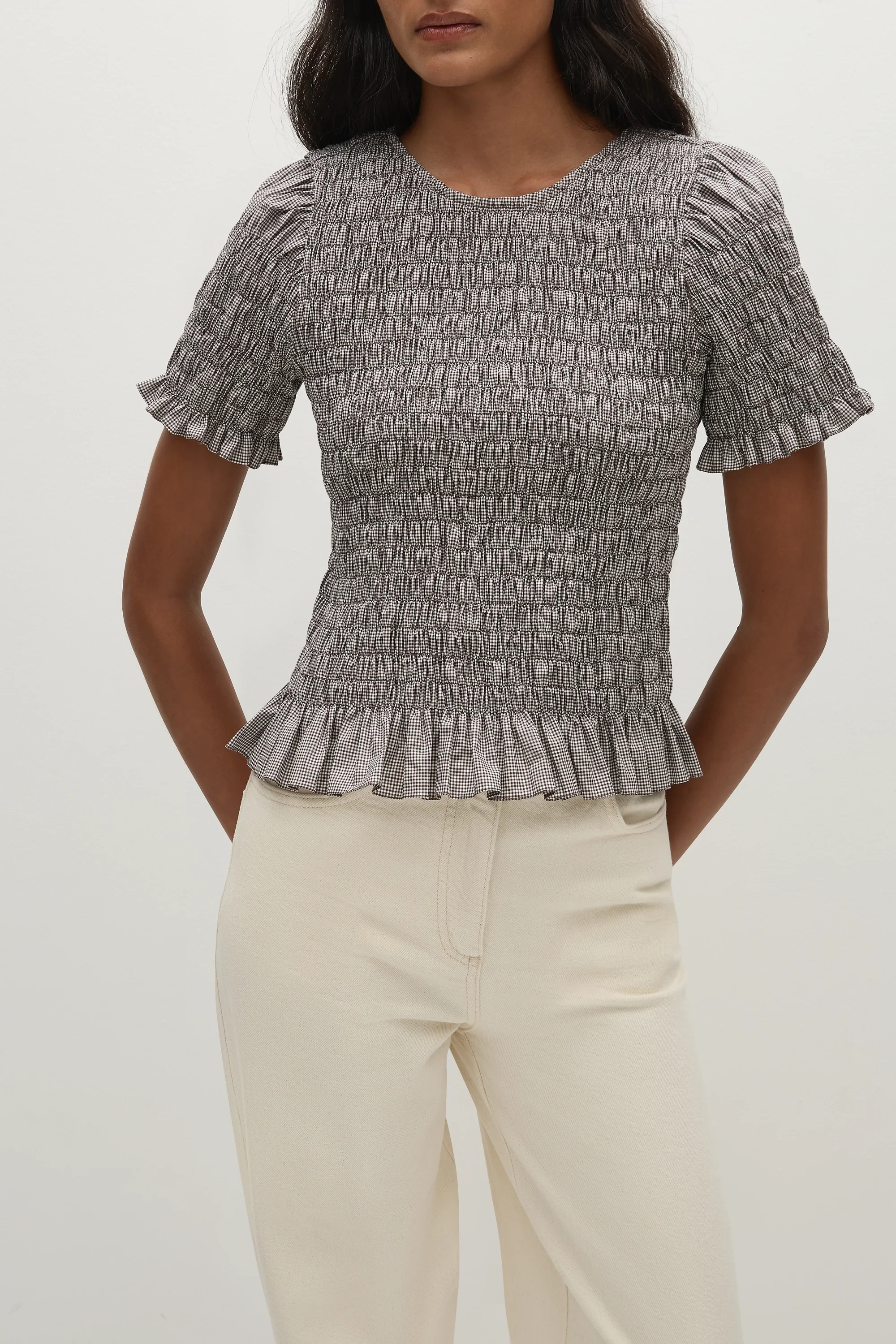 Edda Top Hanne Gingham Espresso