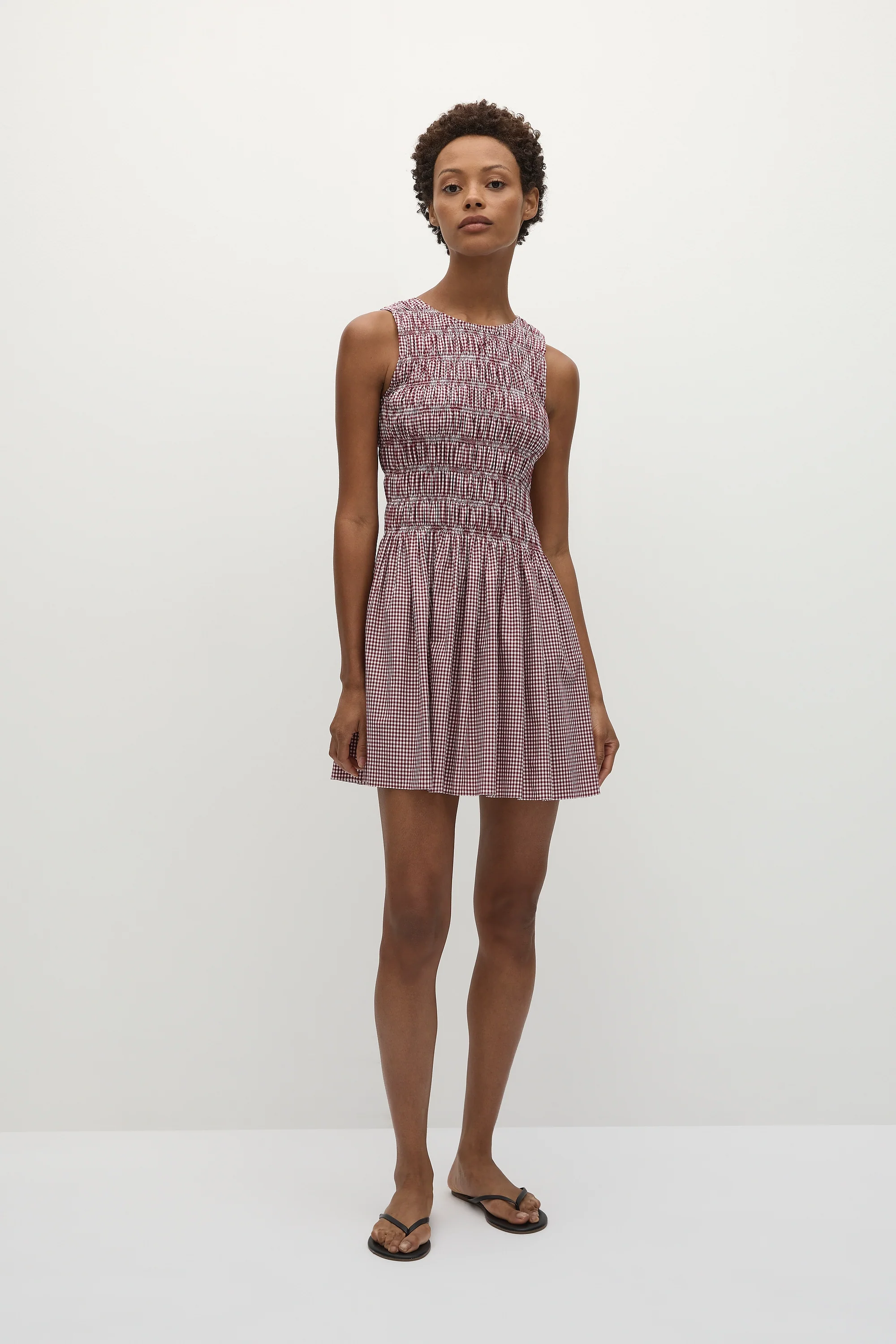 Heidi Mini Dress Gingham Deep Red