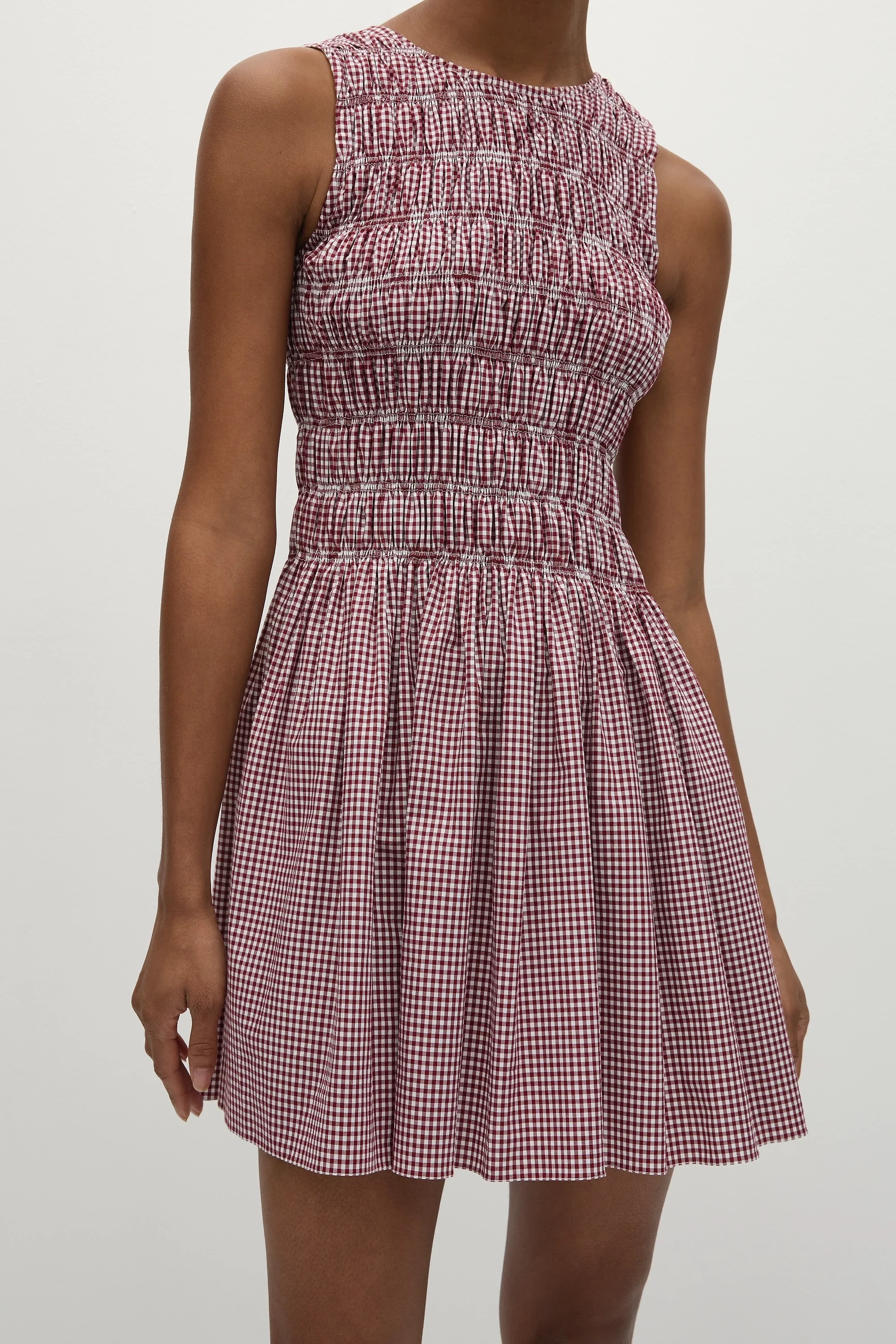 Heidi Mini Dress Gingham Deep Red