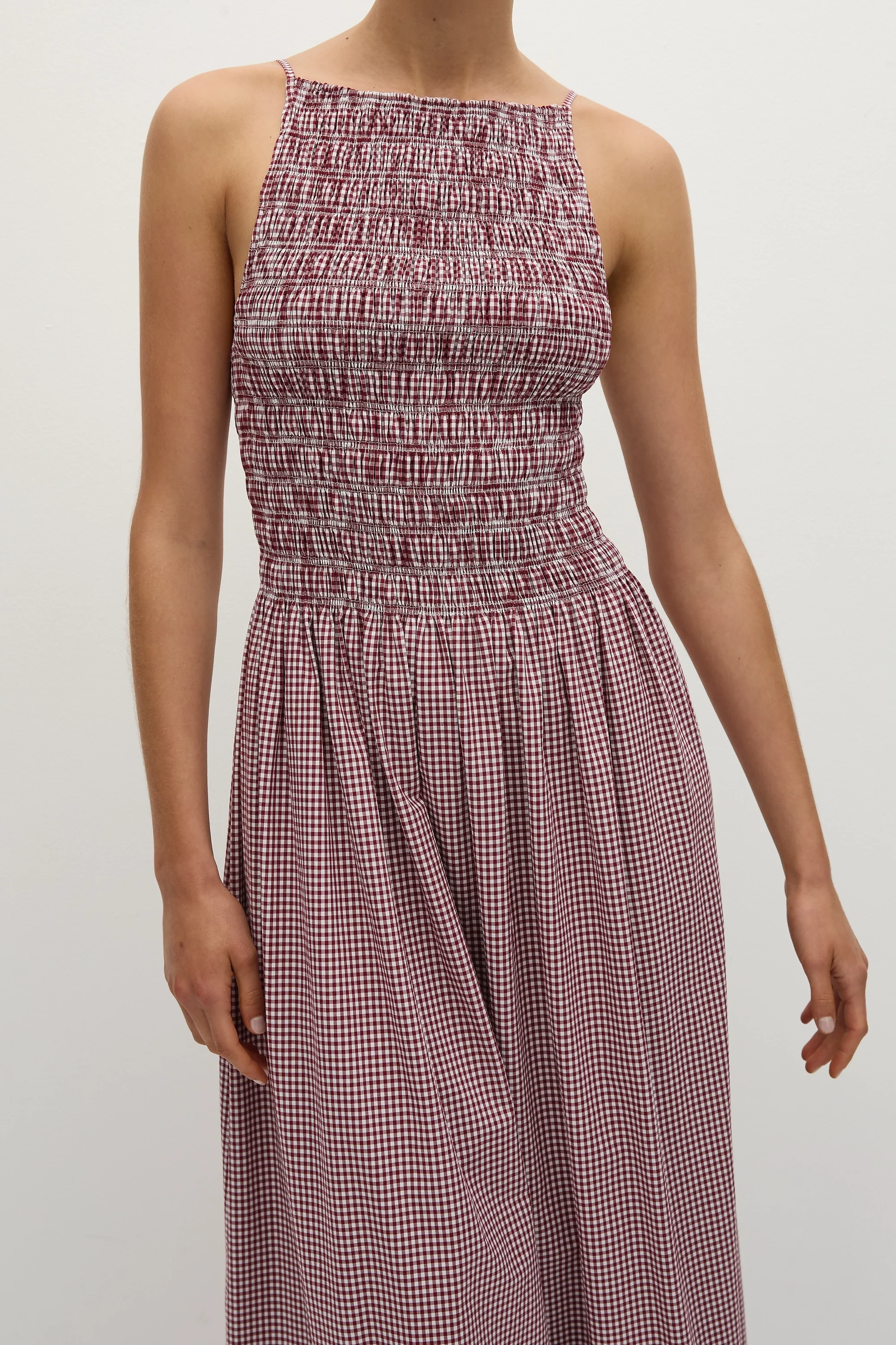 Laia Maxi Dress Gingham Deep Red