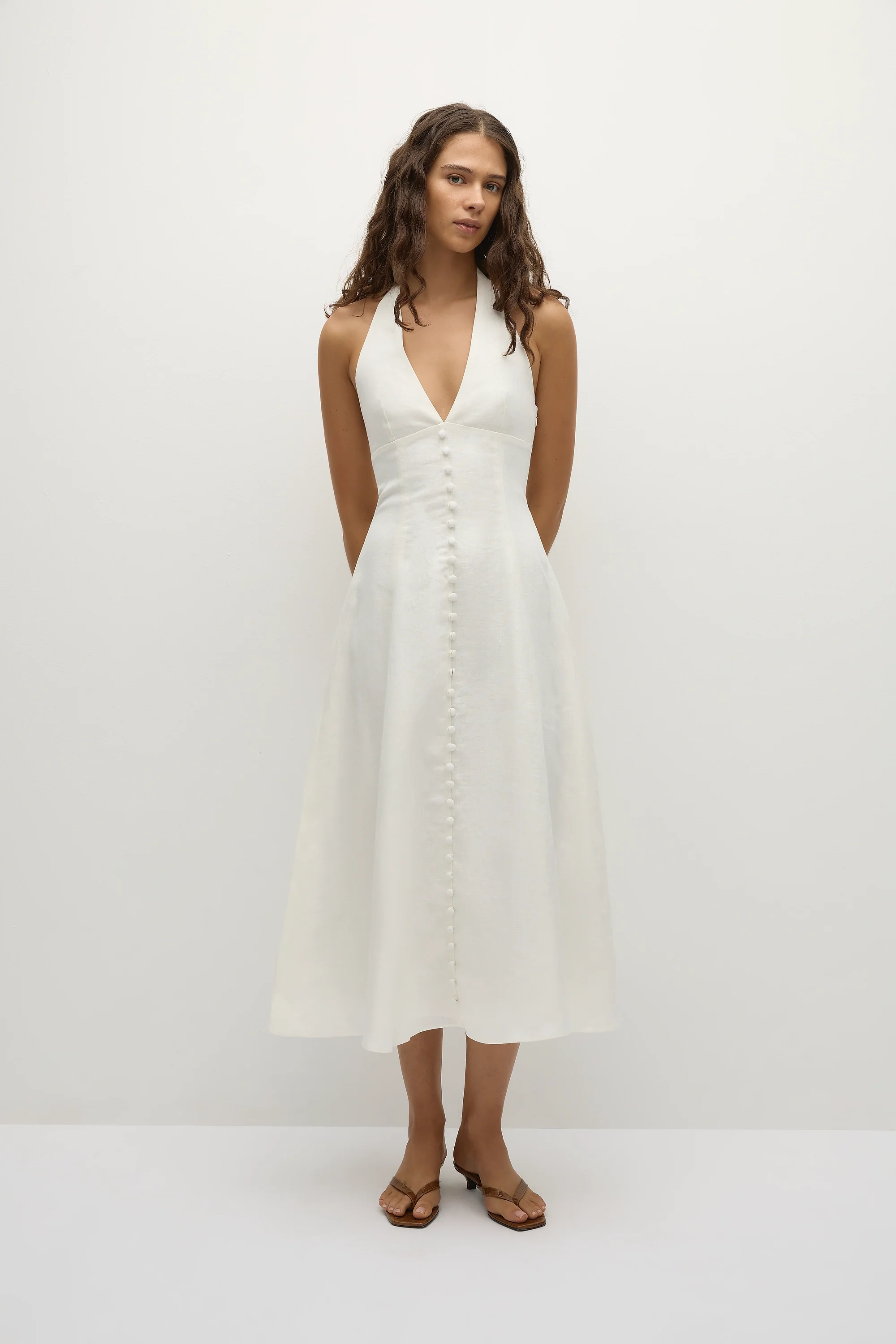 Marie Midi Dress White