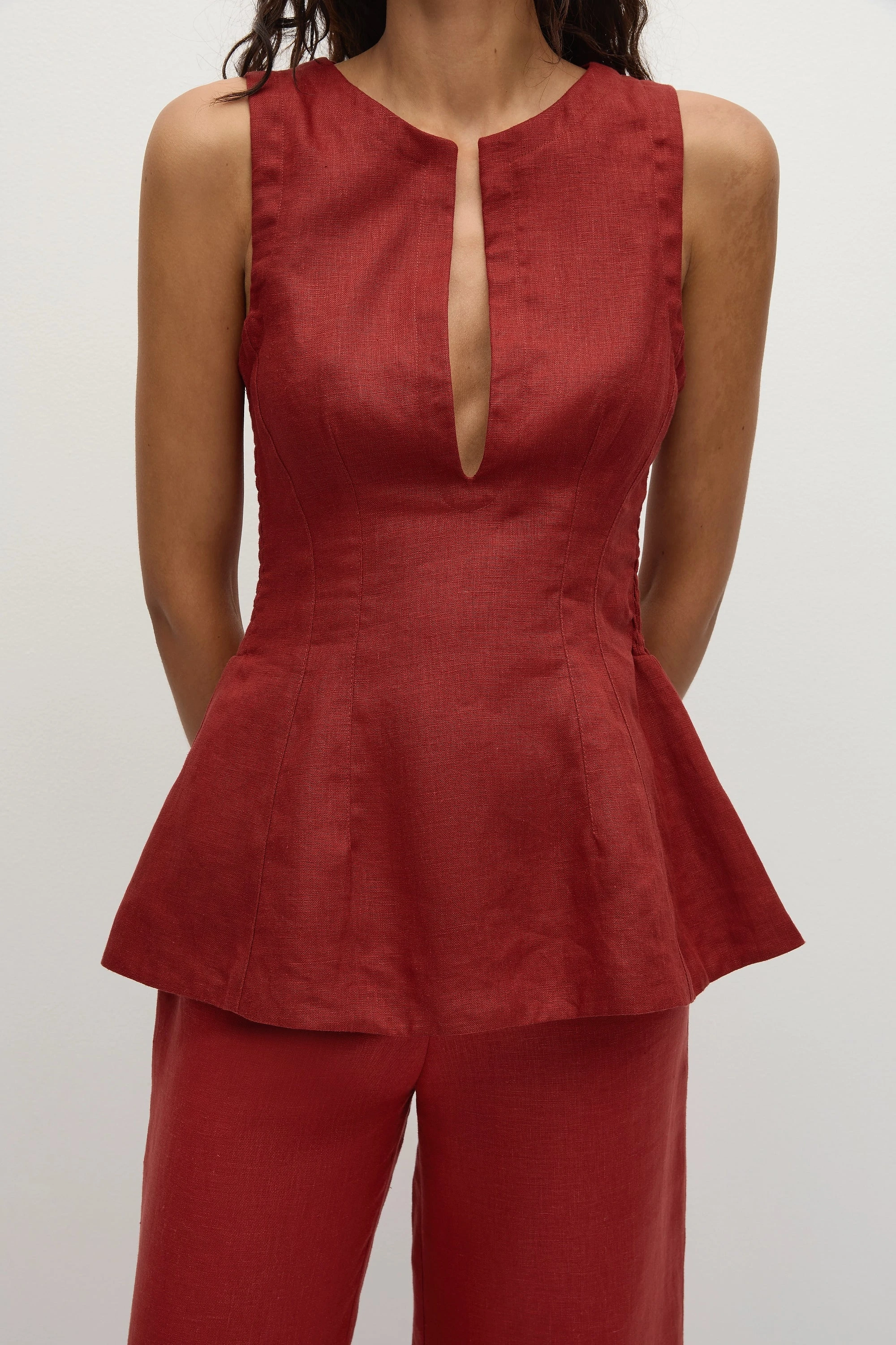 Melia Top Deep Red