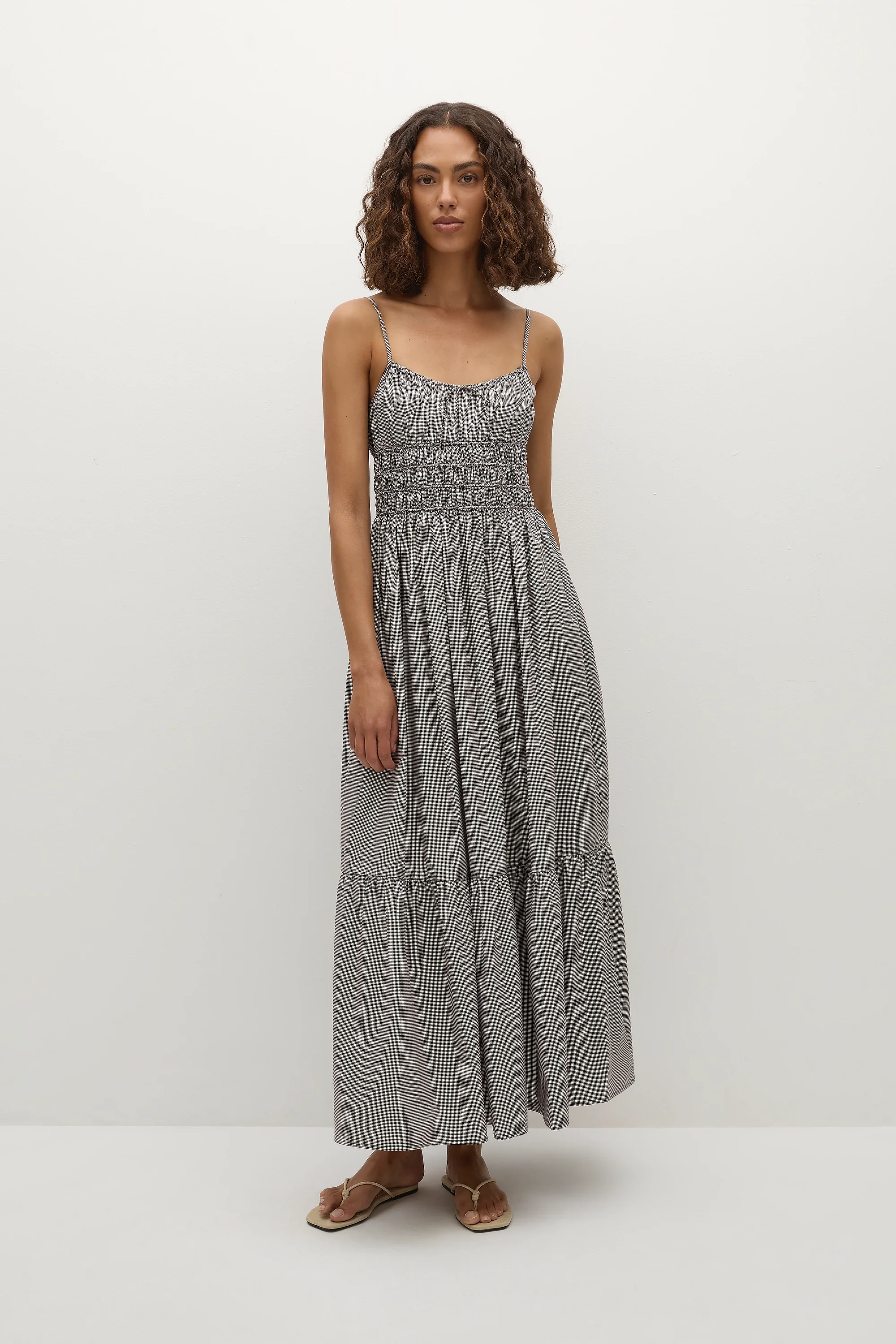 Sofie Maxi Dress Hanne Gingham Espresso