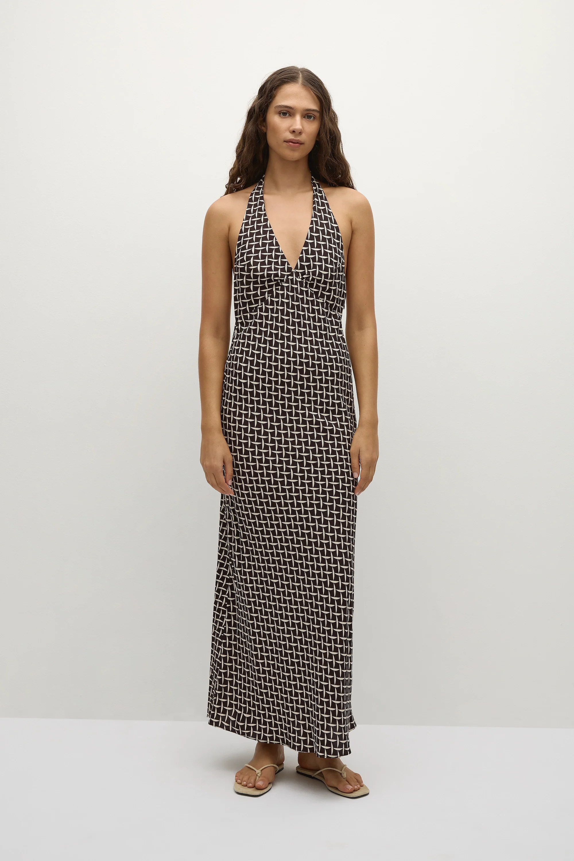 Soame Maxi Dress Espresso Geo