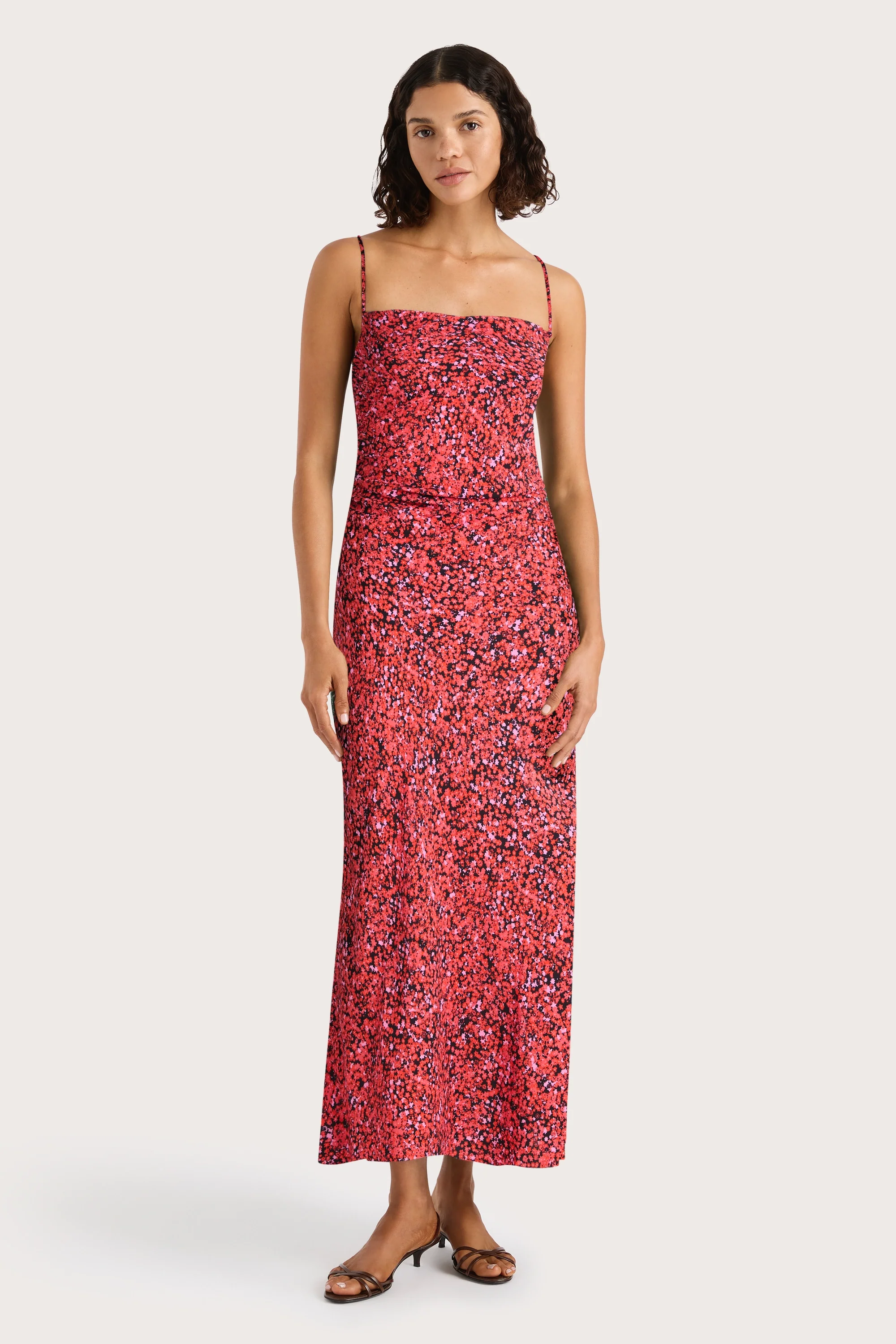 Rosas Midi Dress Meander Micro Red - Final Sale