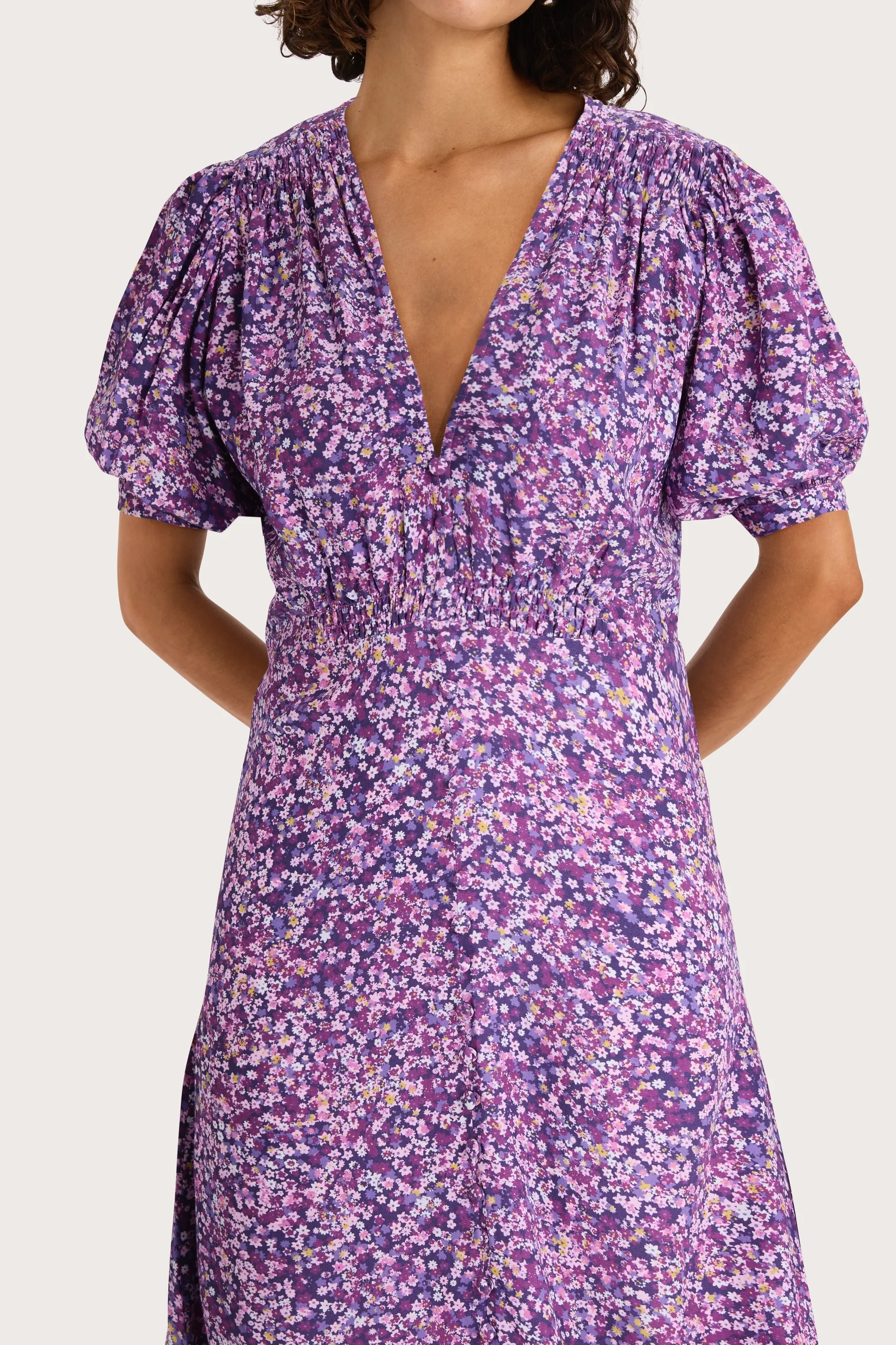 Bellavista Midi Dress Meander Micro Purple - Final Sale