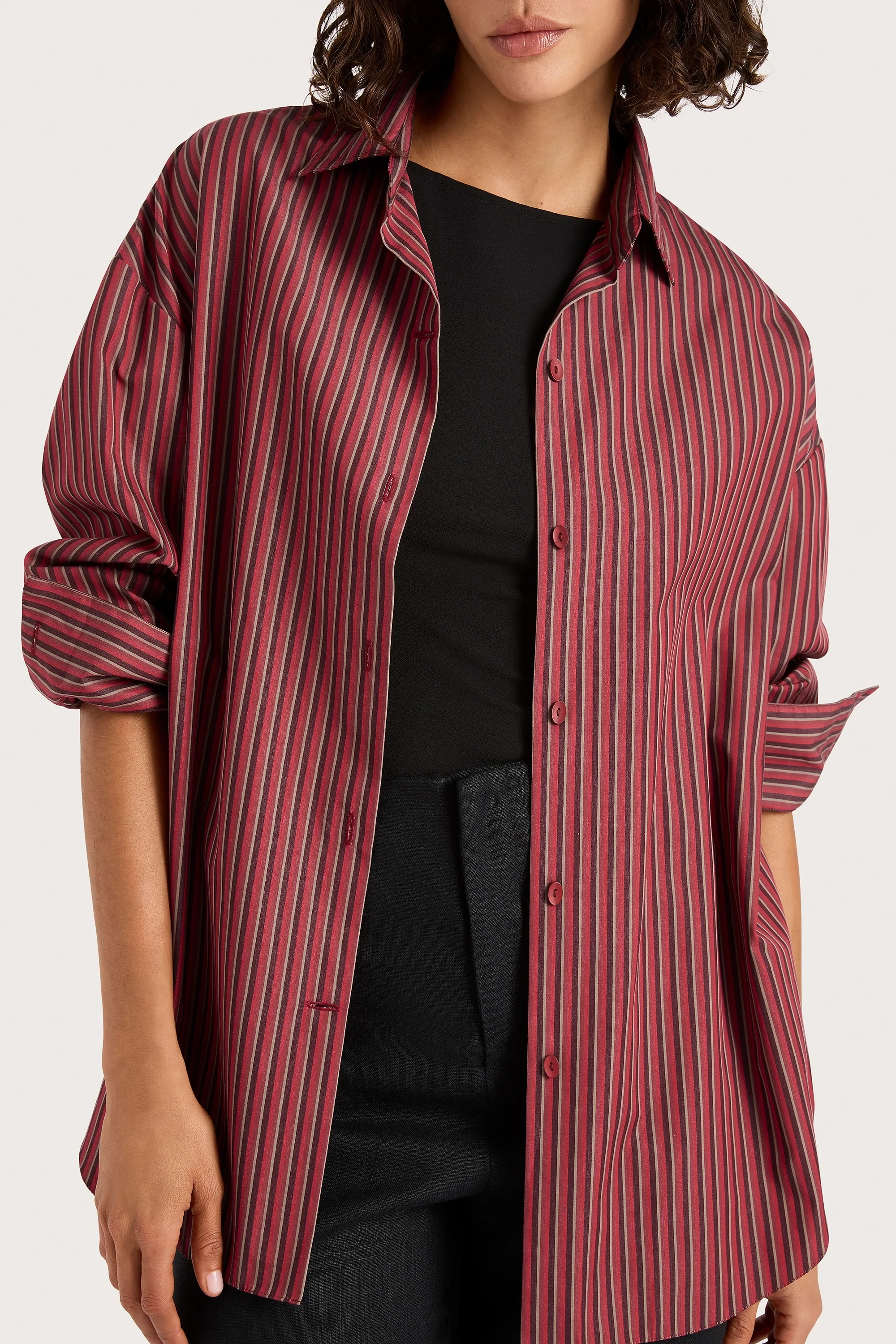 Freja Shirt Wine Stripe - Final Sale