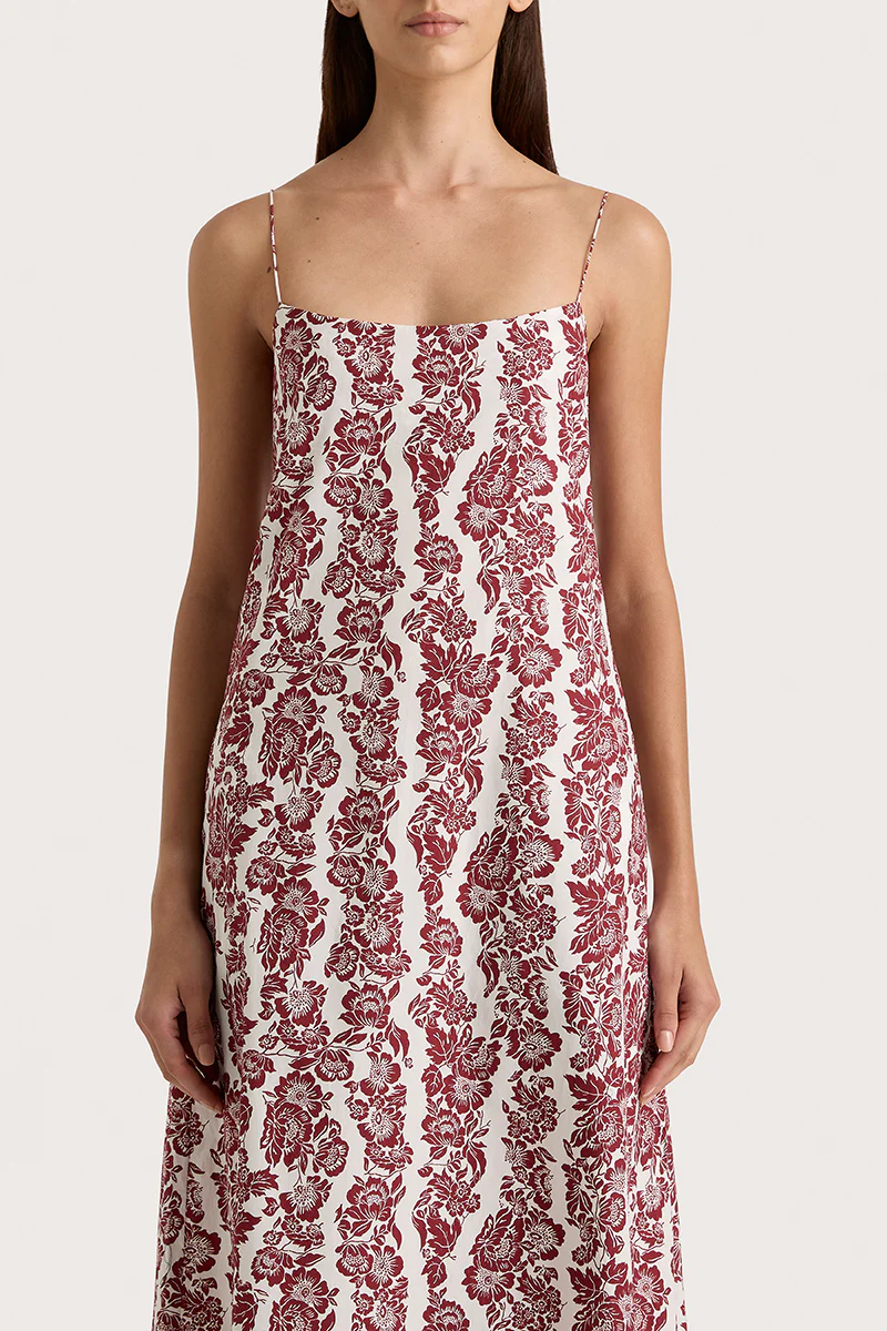 Alskar Maxi Dress Striped Floral Wine - Final Sale