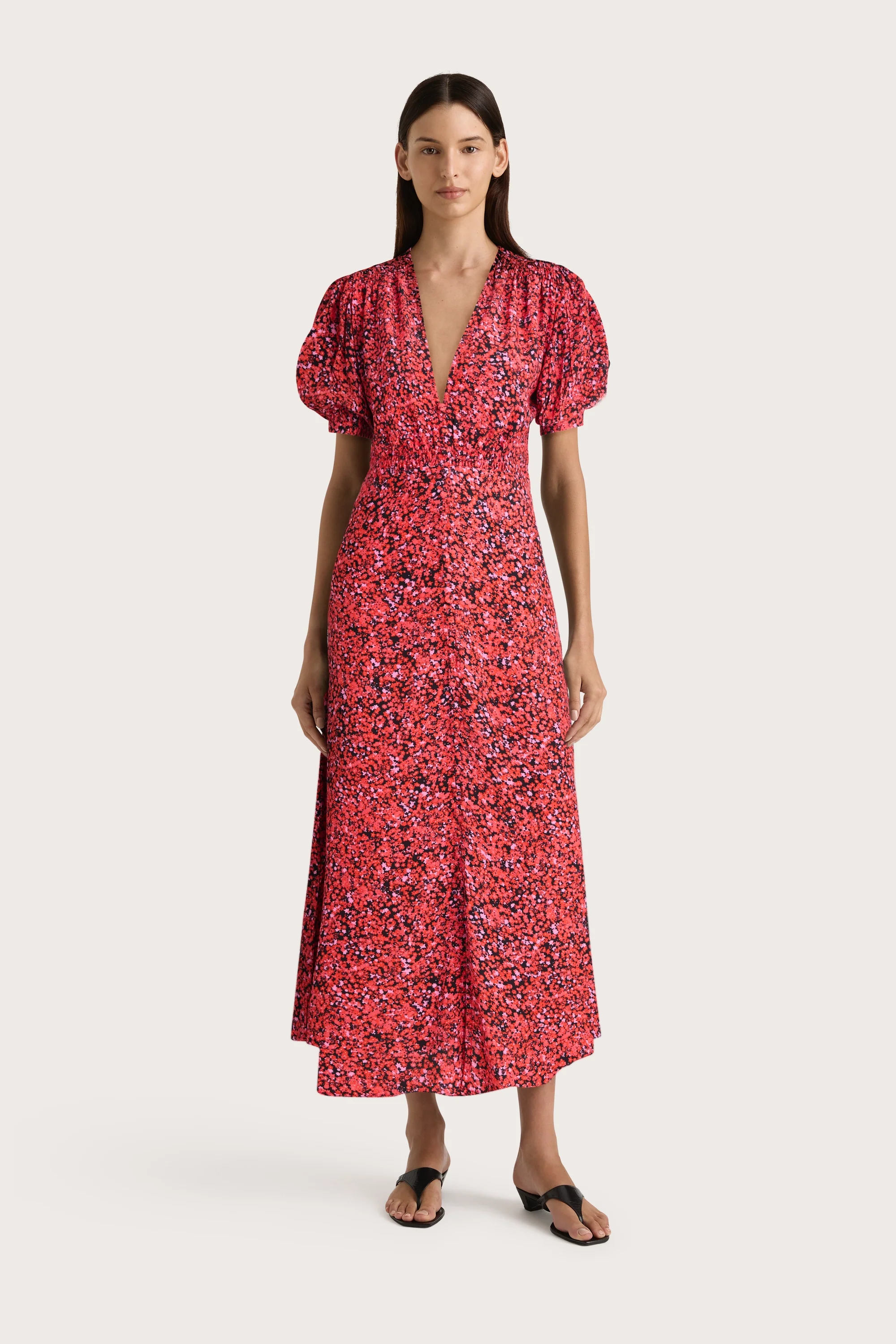 Bellavista Midi Dress Meander Micro Red - Final Sale